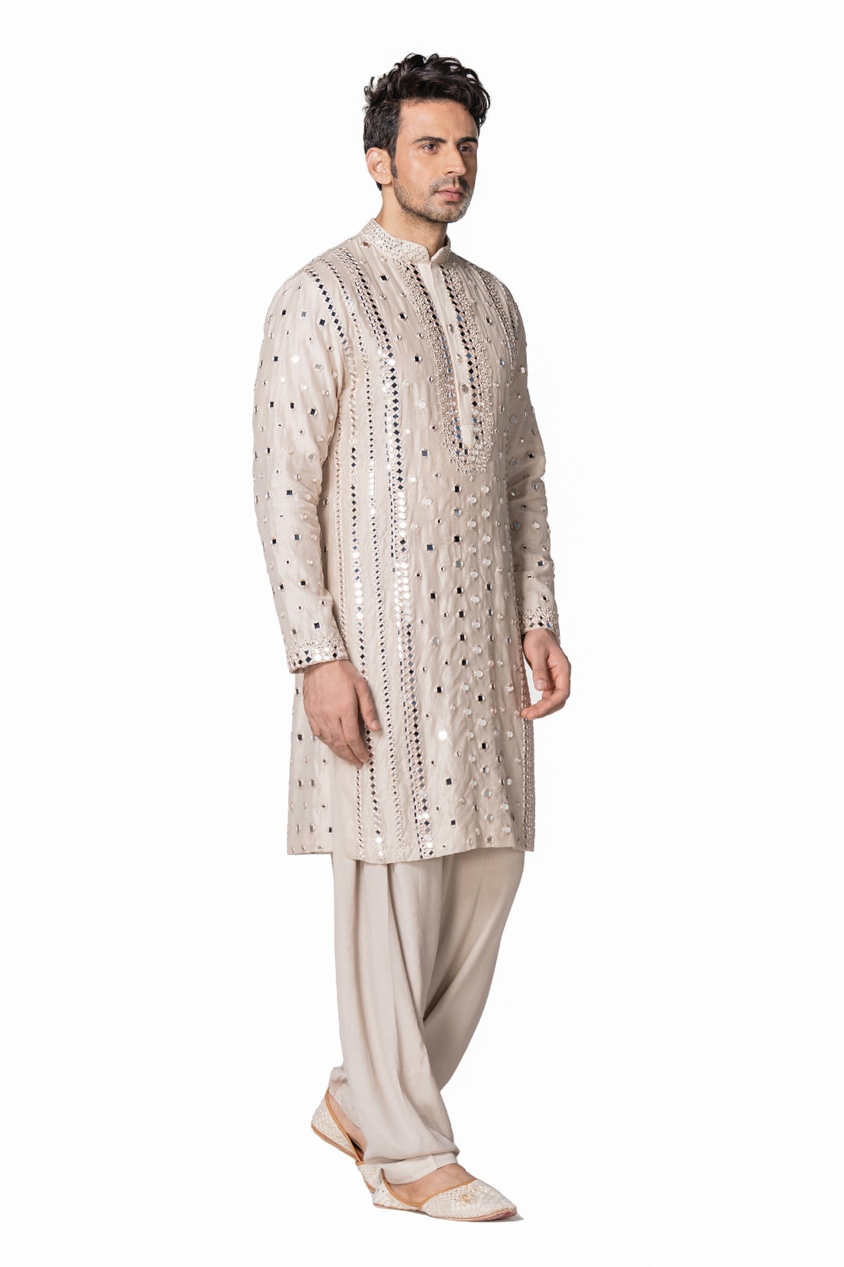 Ivory heavy chanderi kurta