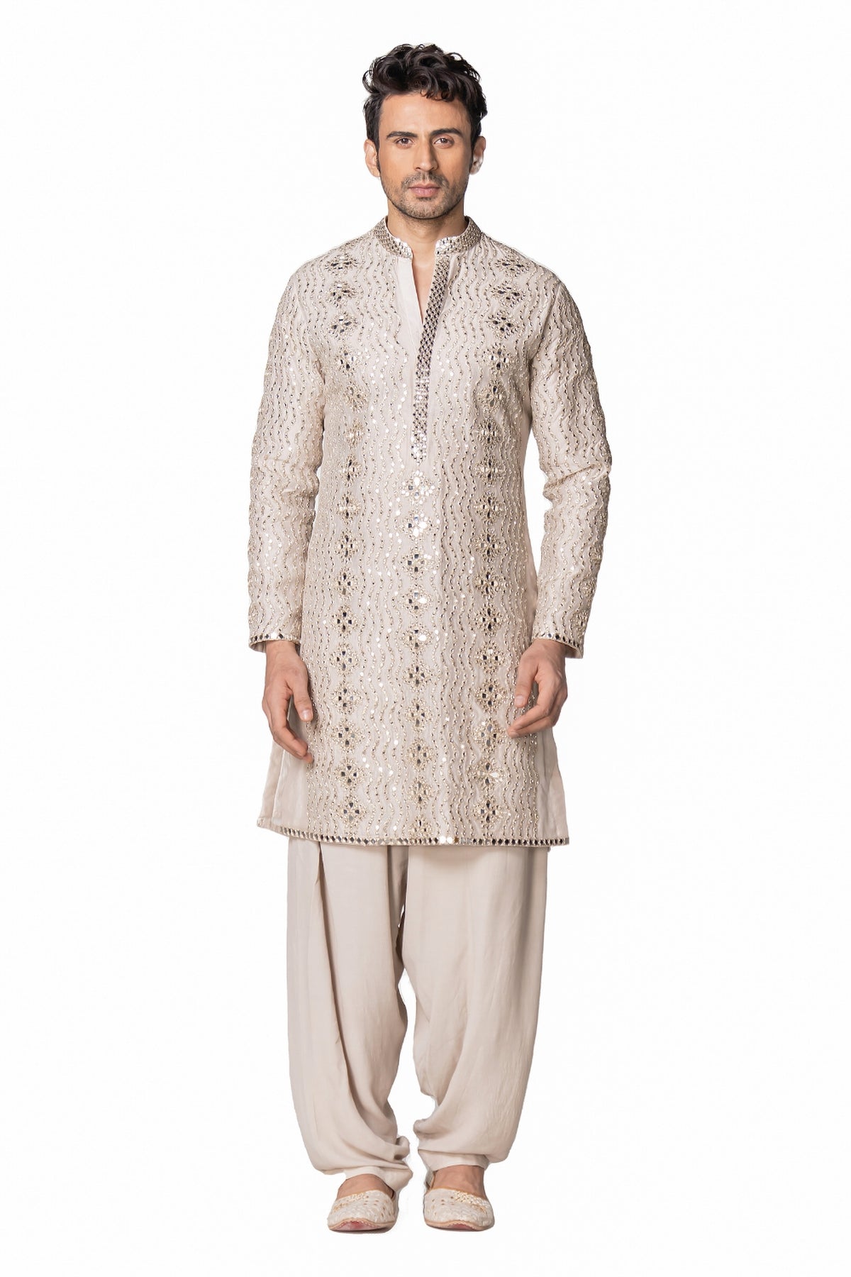 Ivory heavy chanderi kurta
