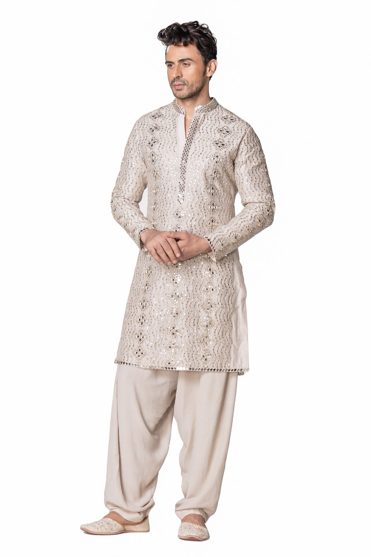 Ivory heavy chanderi kurta