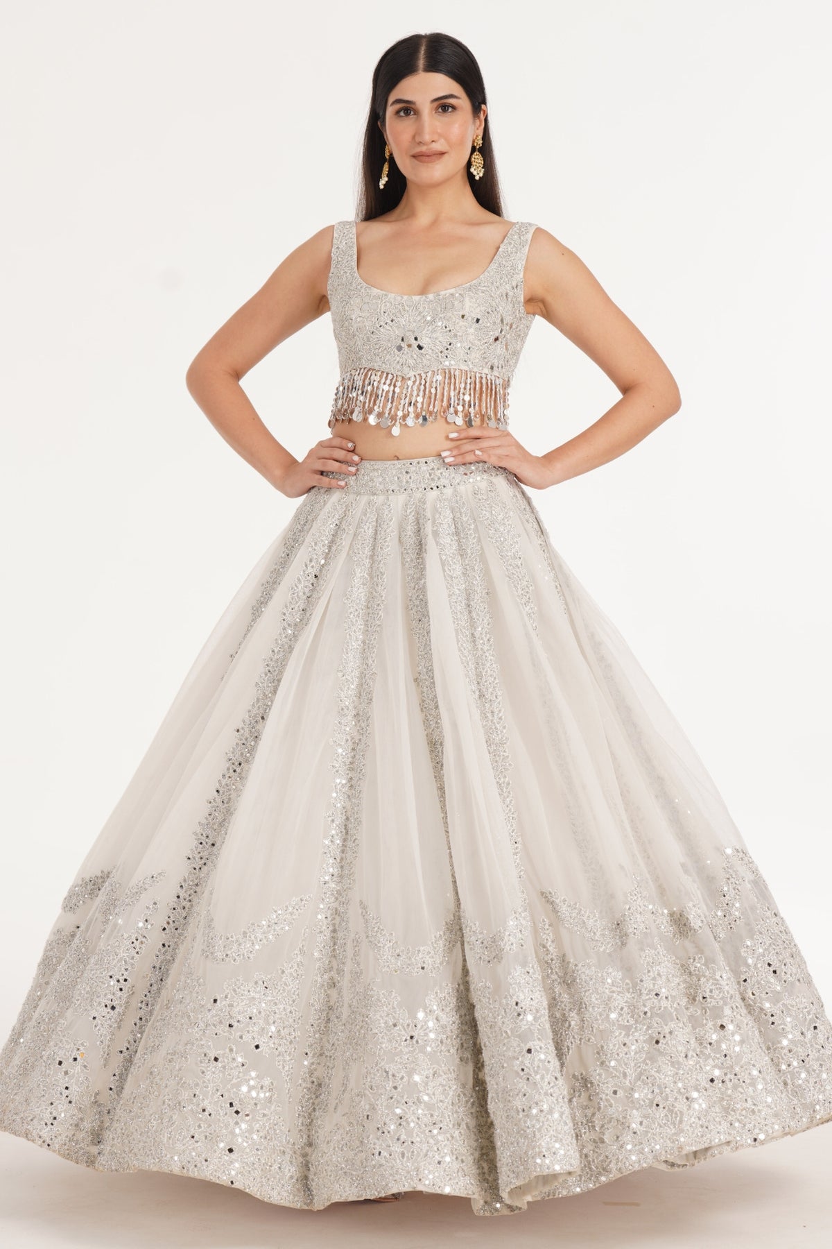 SIMPLY WHITE LEHENGA SET