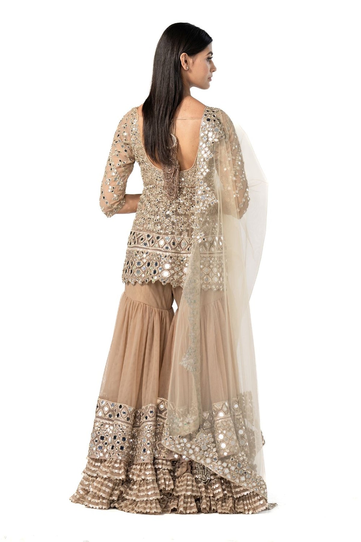Moon Grey kurta sharara set