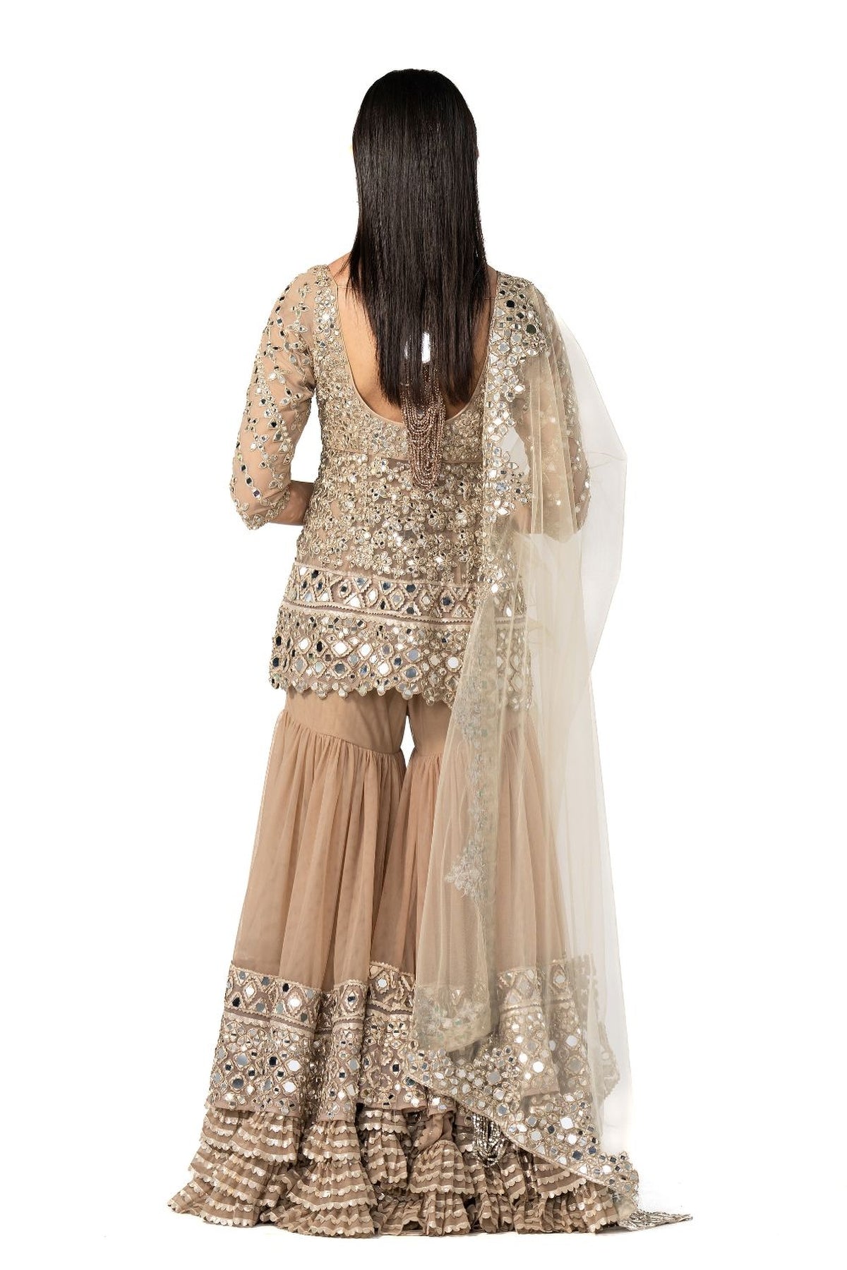 Moon Grey kurta sharara set