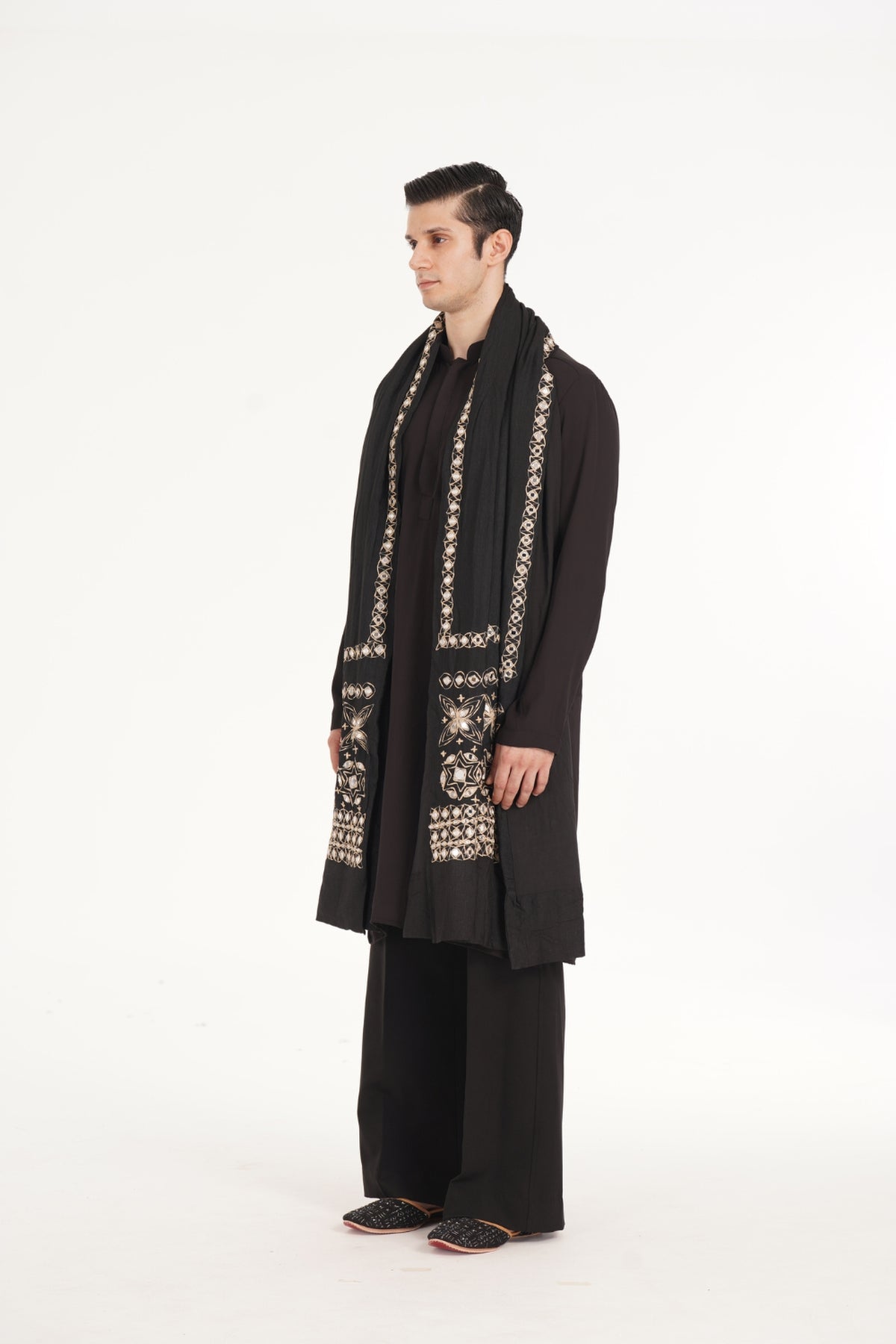 Kalbeliya Men's Black Kurta Set