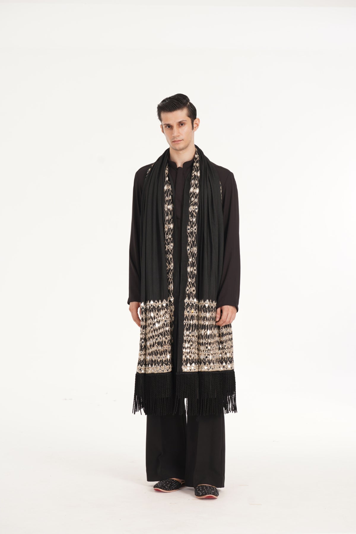 Kalbeliya Men's Black Kurta Set