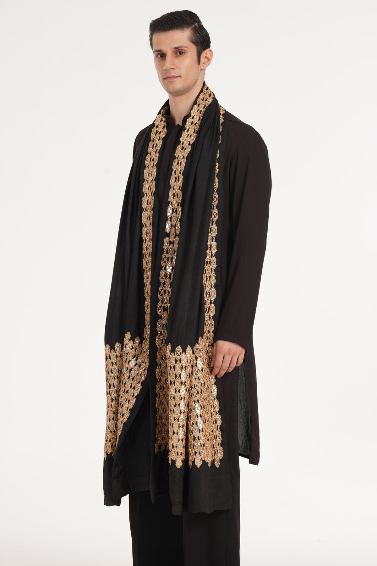 Kalbeliya Men's Black Kurta Set