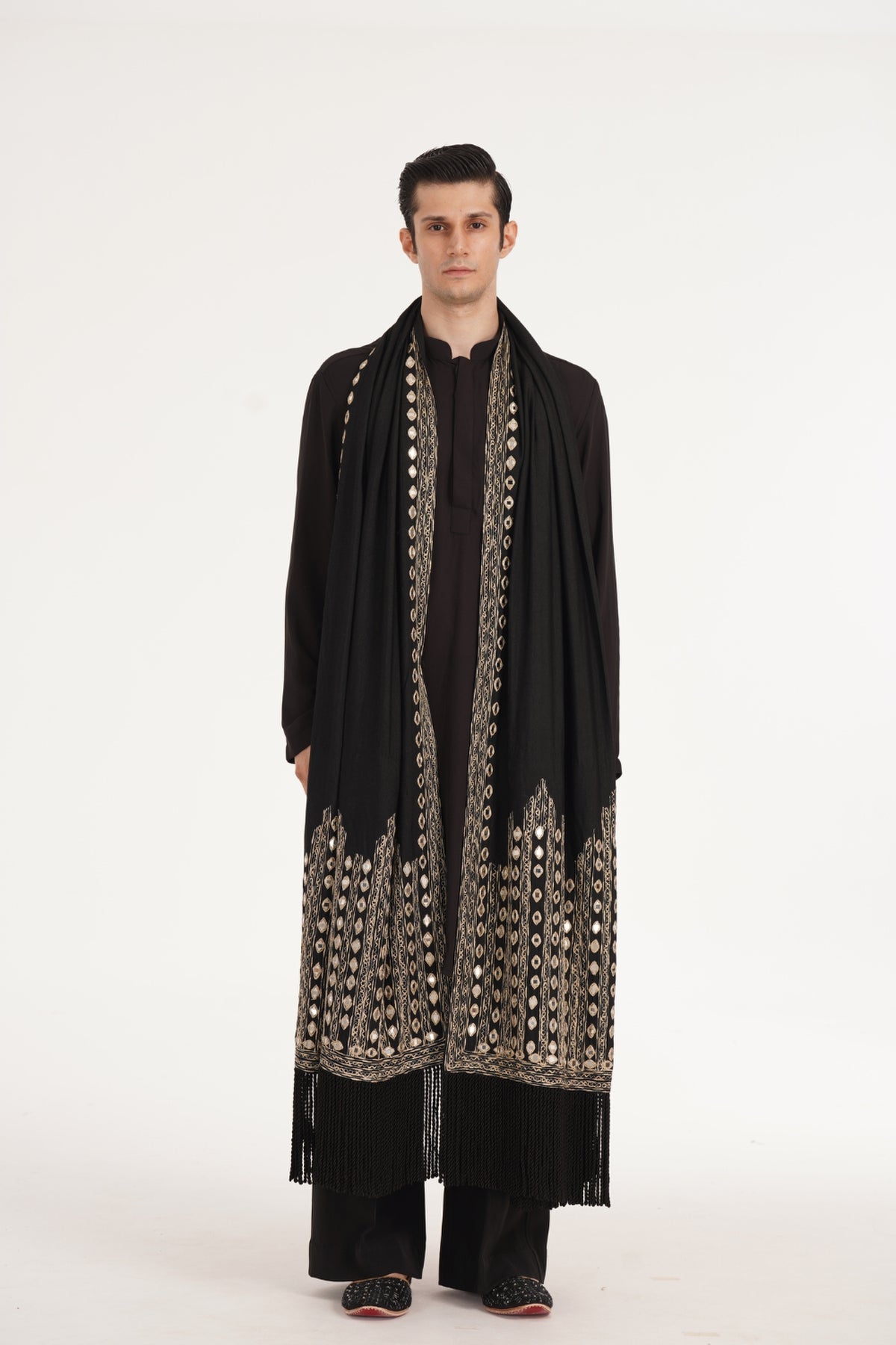 Kalbeliya Men's Black Kurta Set
