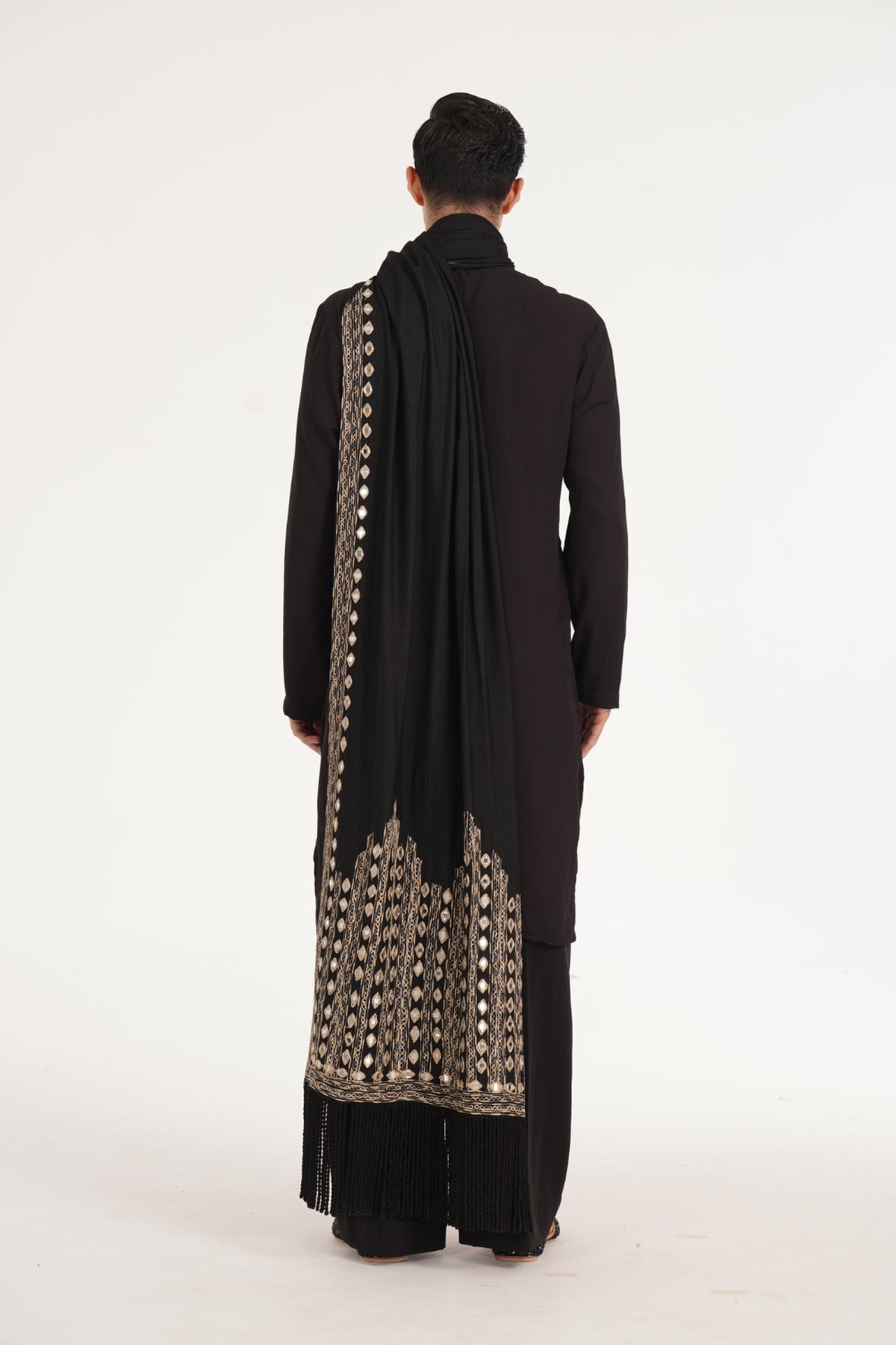 Kalbeliya Men's Black Kurta Set