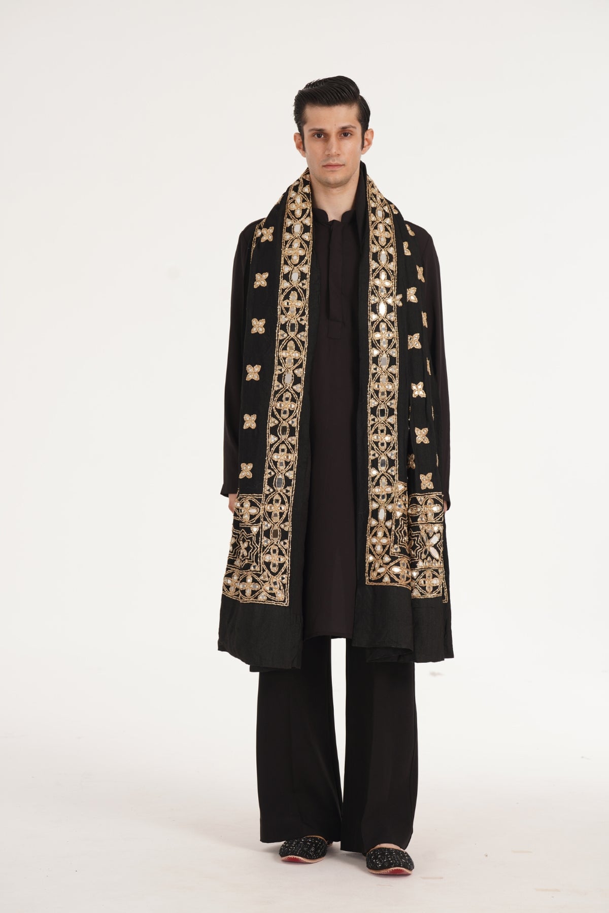 Kalbeliya Men's Black Kurta Set