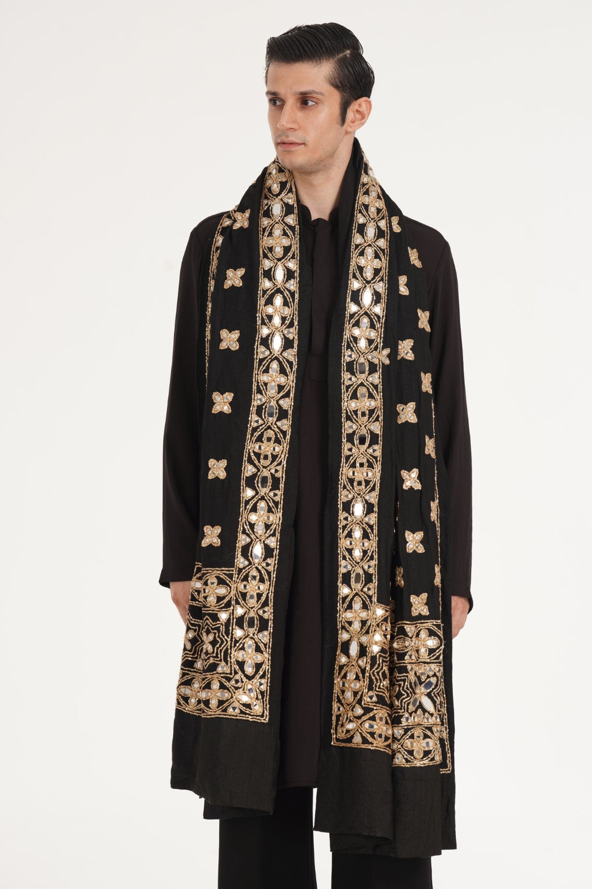 Kalbeliya Men's Black Kurta Set