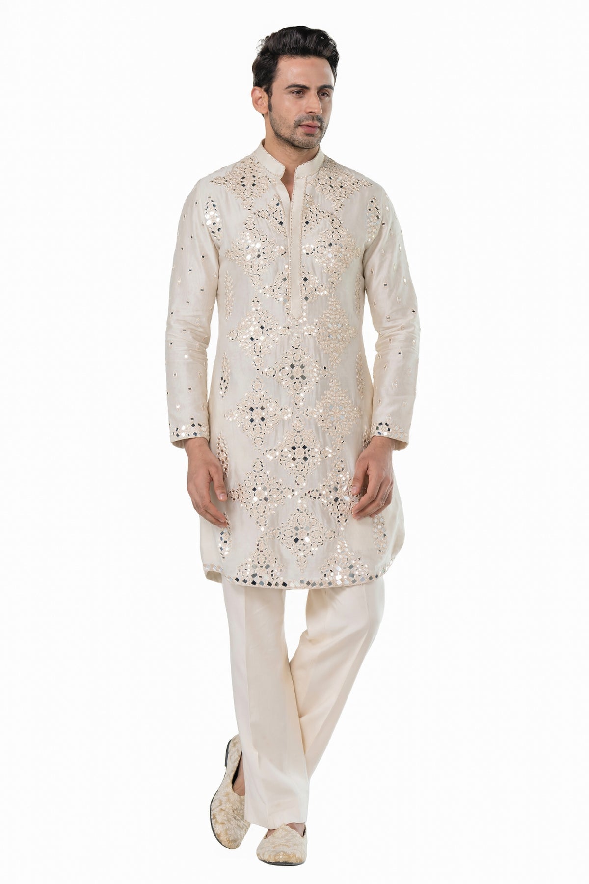 Ivory heavy chanderi kurta