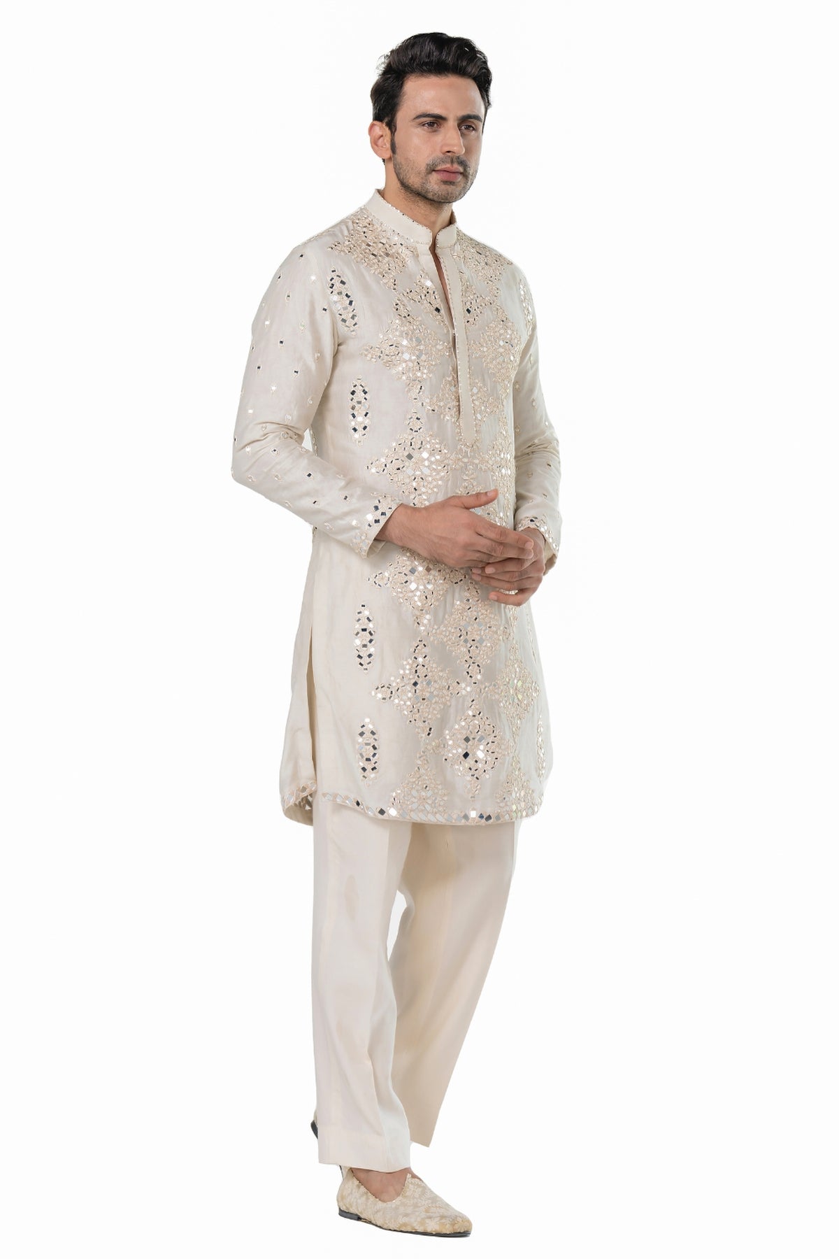 Ivory heavy chanderi kurta