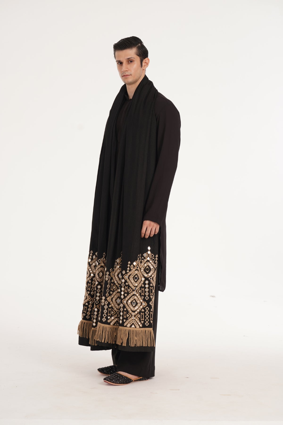 Kalbeliya Men's Black Kurta Set