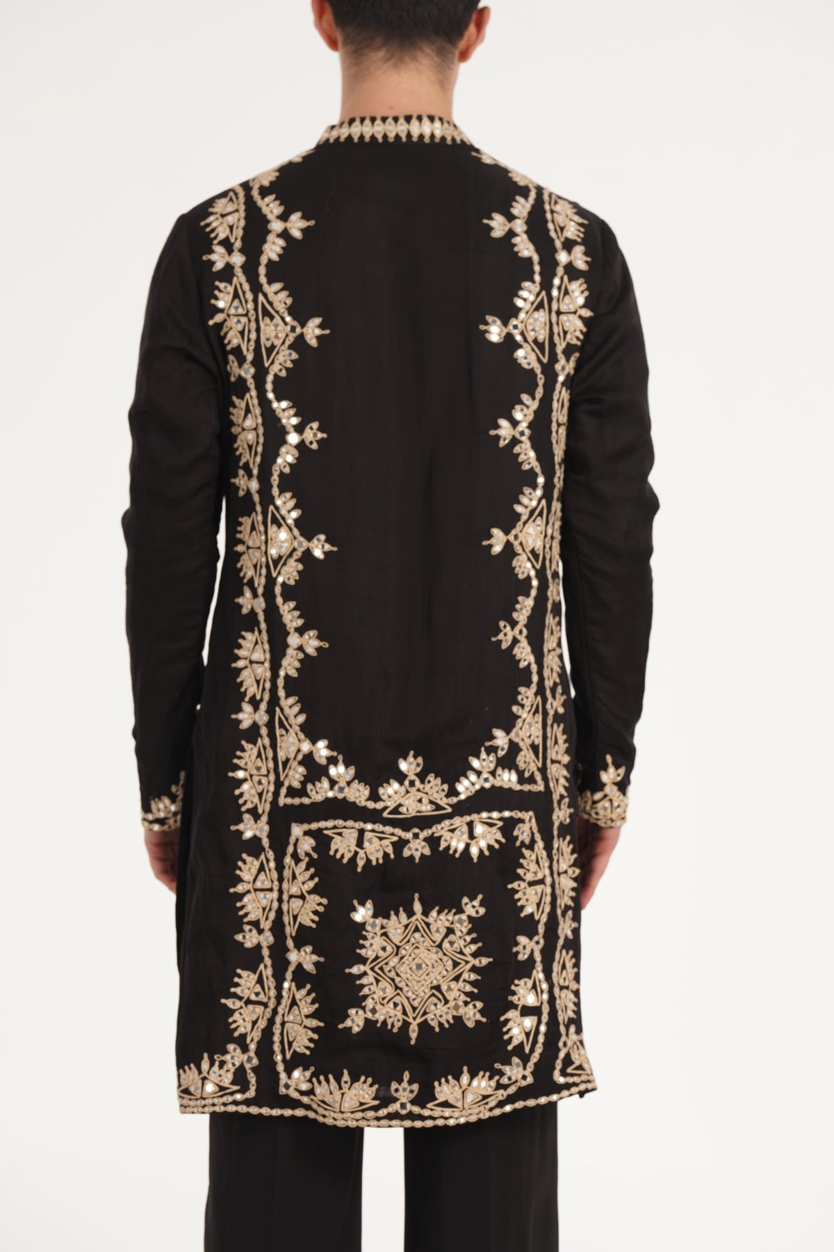 Kalbeliya Men's Black Kurta Set