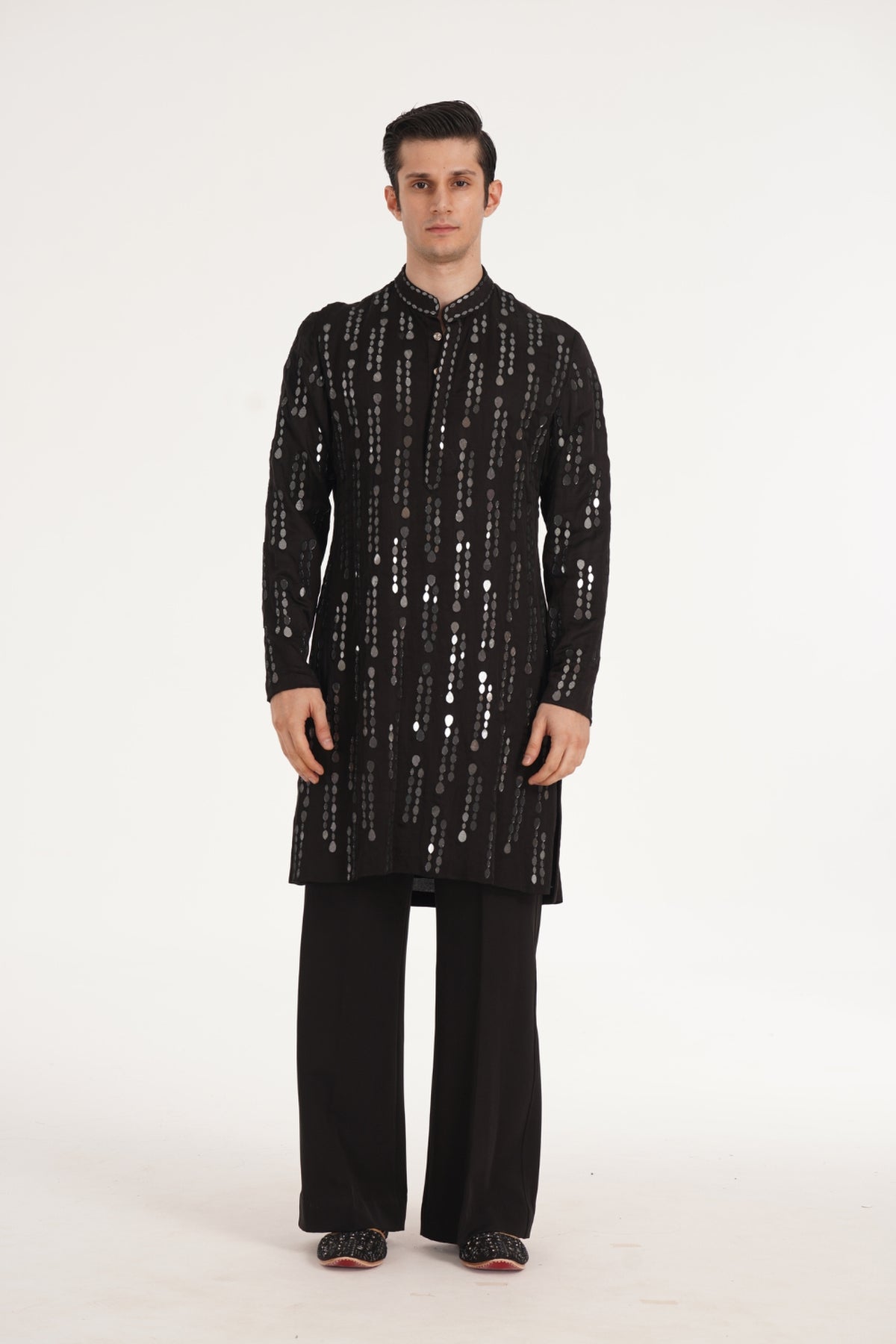 Kalbeliya Men's Black Kurta Set