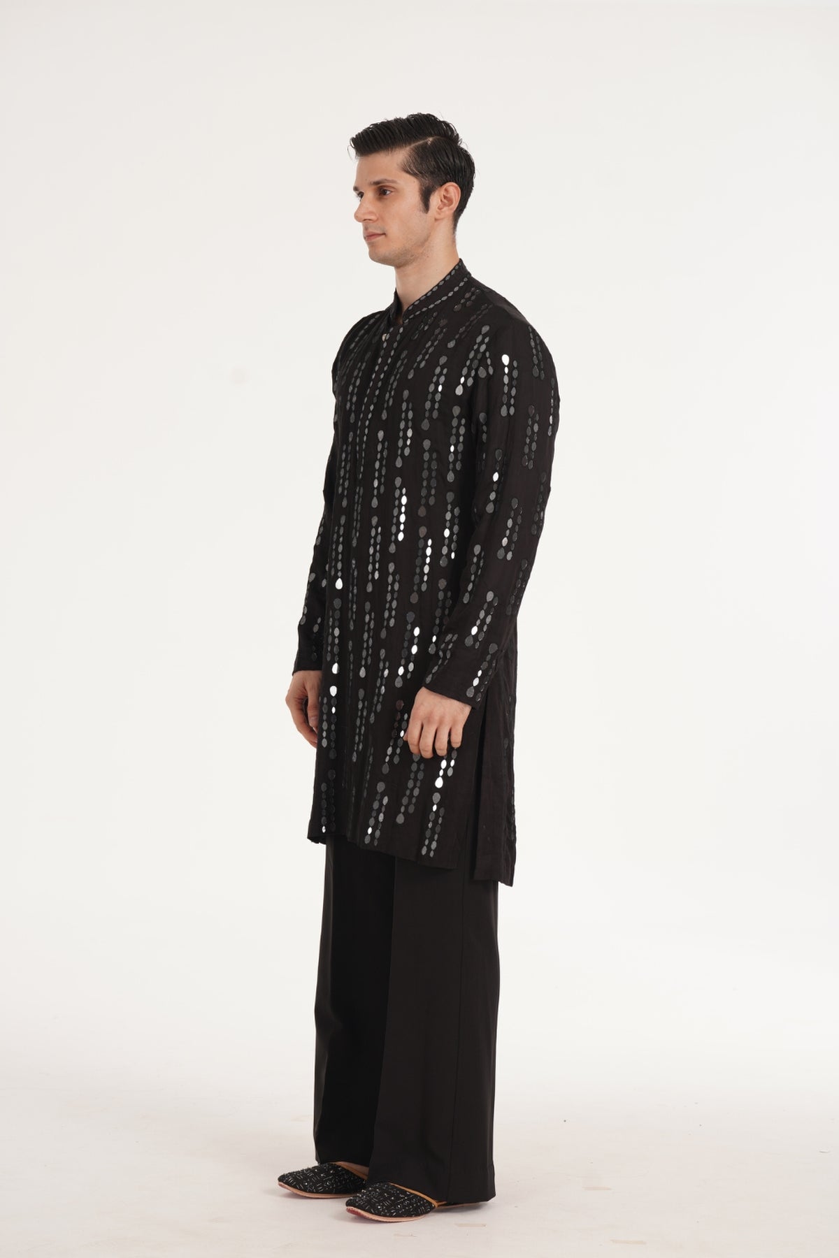 Kalbeliya Men's Black Kurta Set