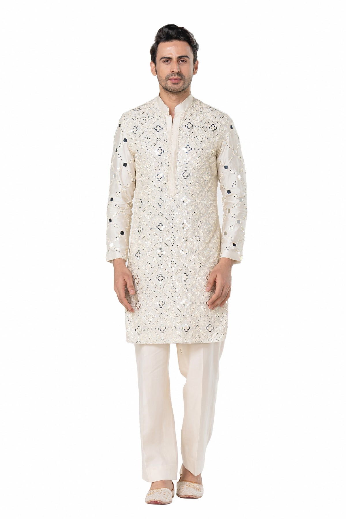 Ivory heavy chanderi kurta