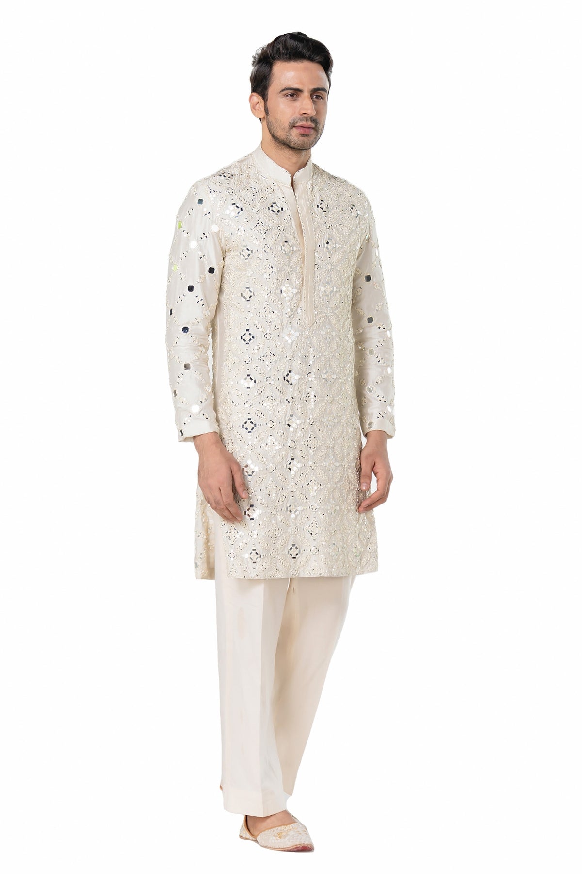 Ivory heavy chanderi kurta
