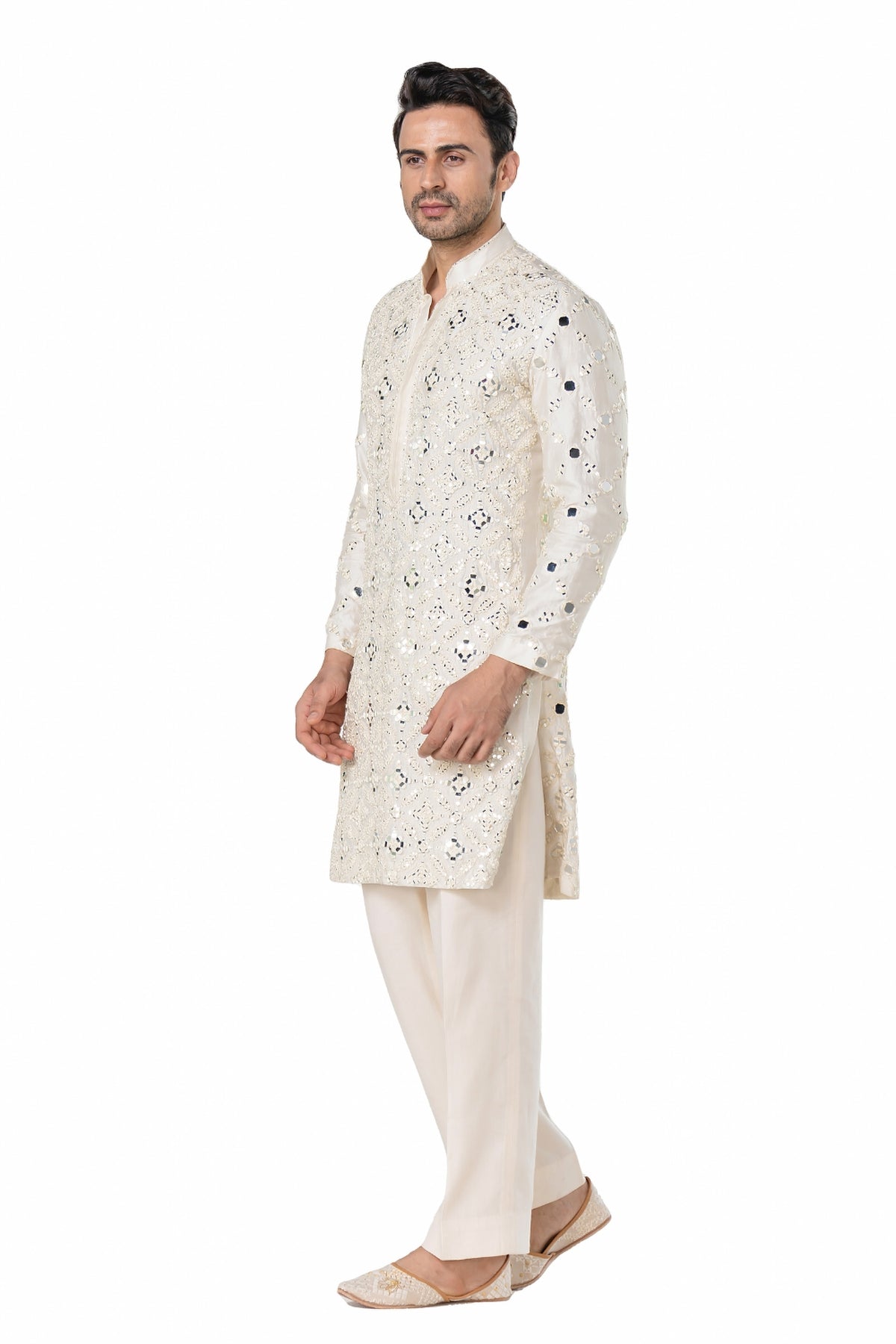 Ivory heavy chanderi kurta