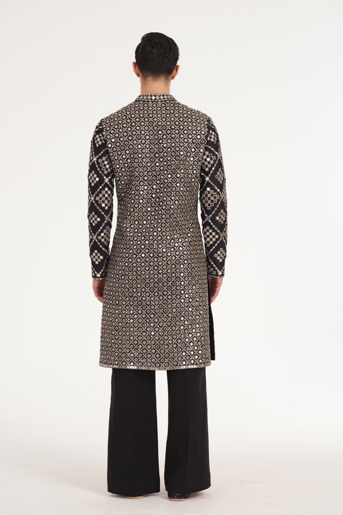 Kalbeliya Men's Black Kurta Set