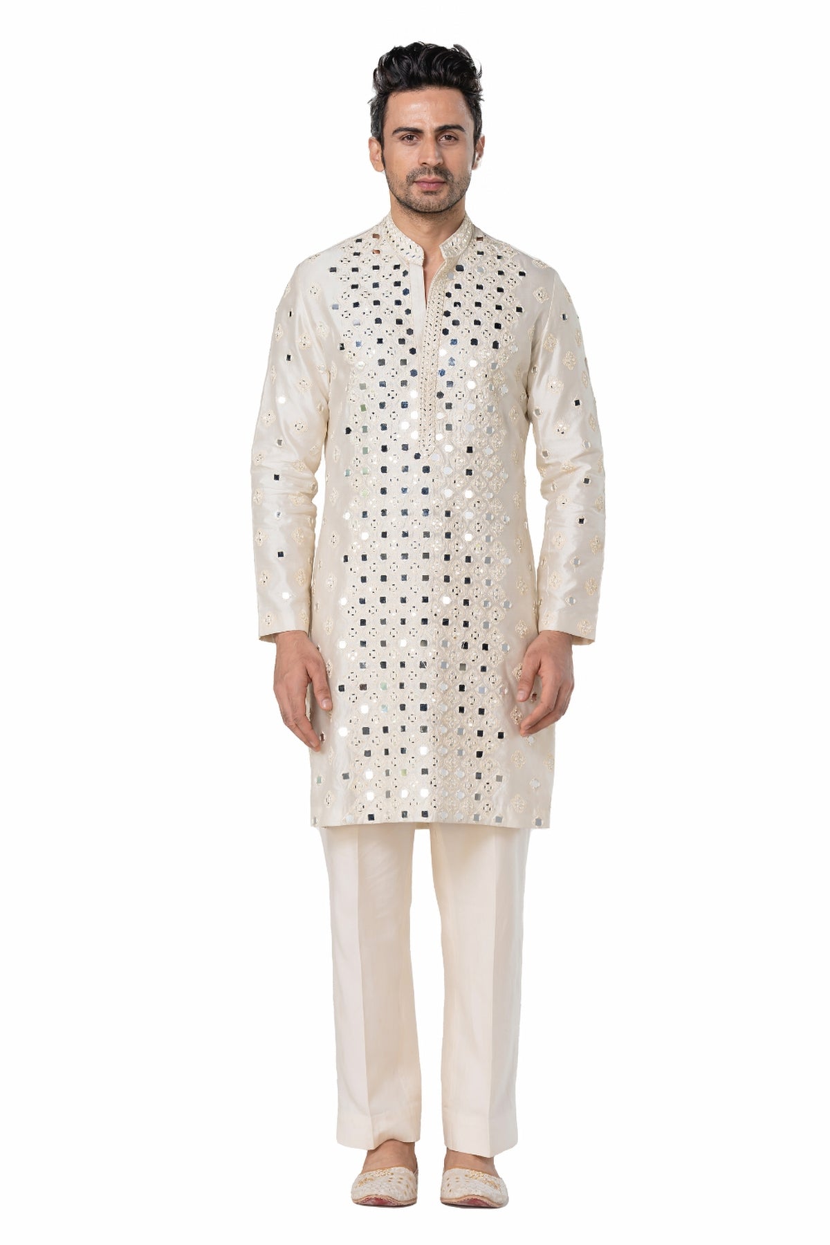 Ivory heavy chanderi kurta