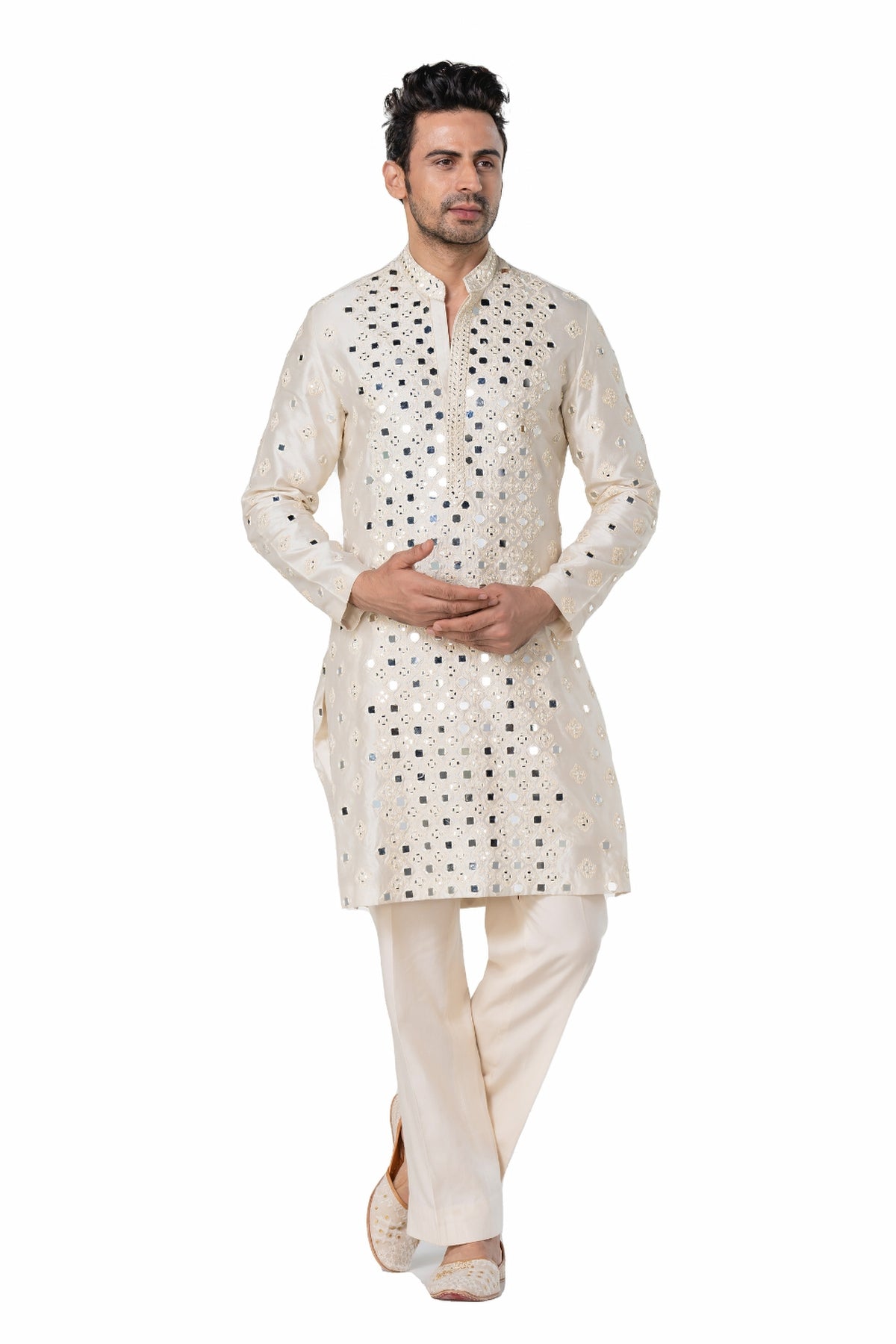 Ivory heavy chanderi kurta