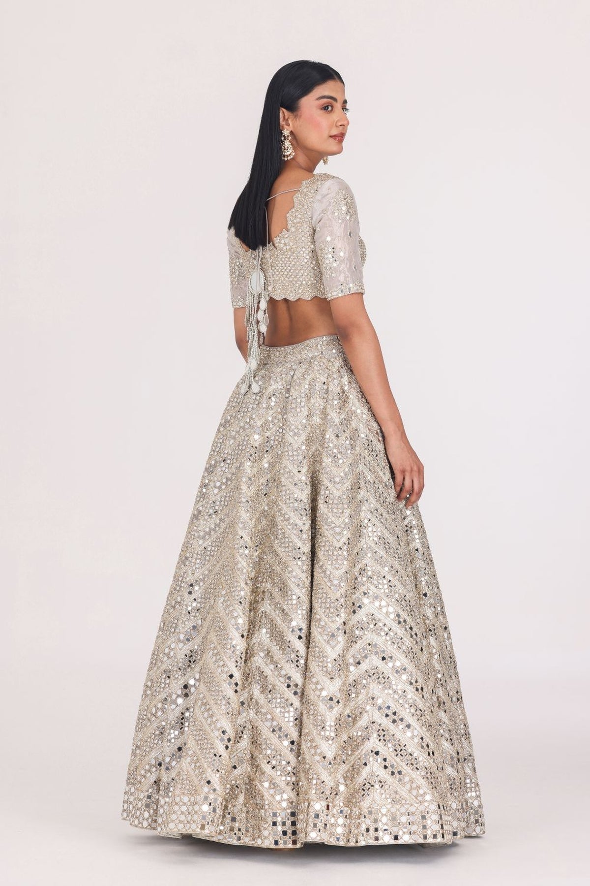 LINEAR PATTERN EMBELLISHED LEHENGA SET