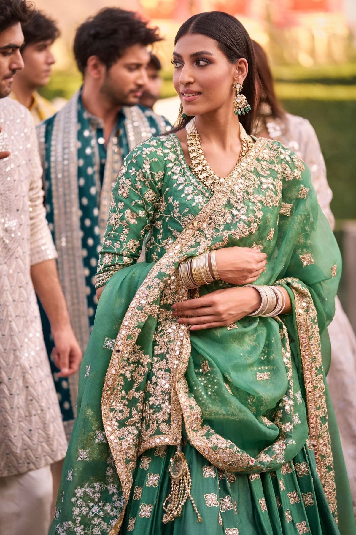 EMERALD CHOLI LEHENGA SET