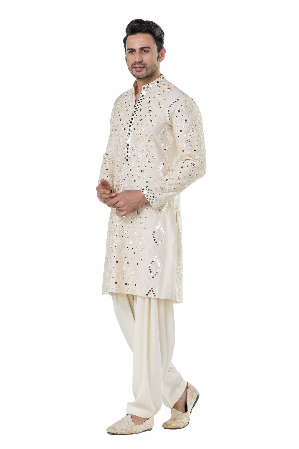 Ivory heavy chanderi kurta