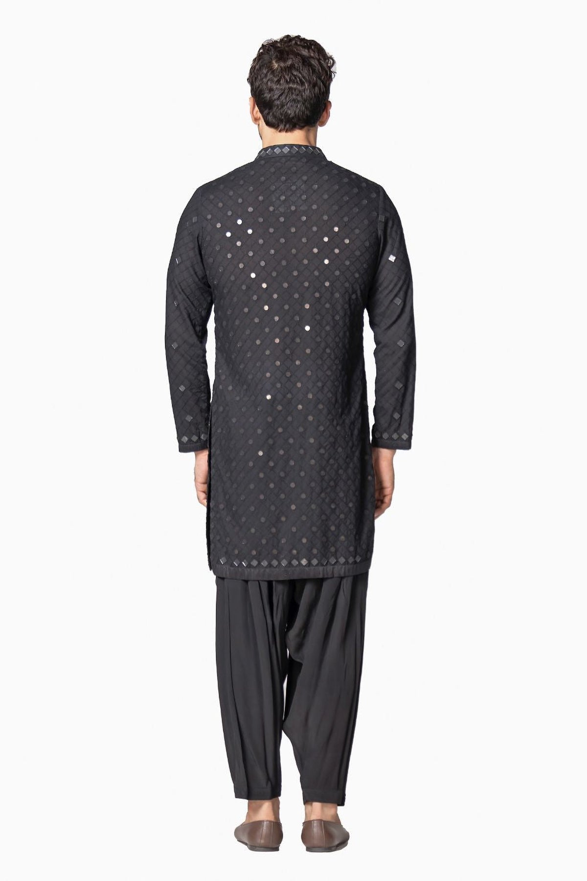Black heavy chanderi kurta