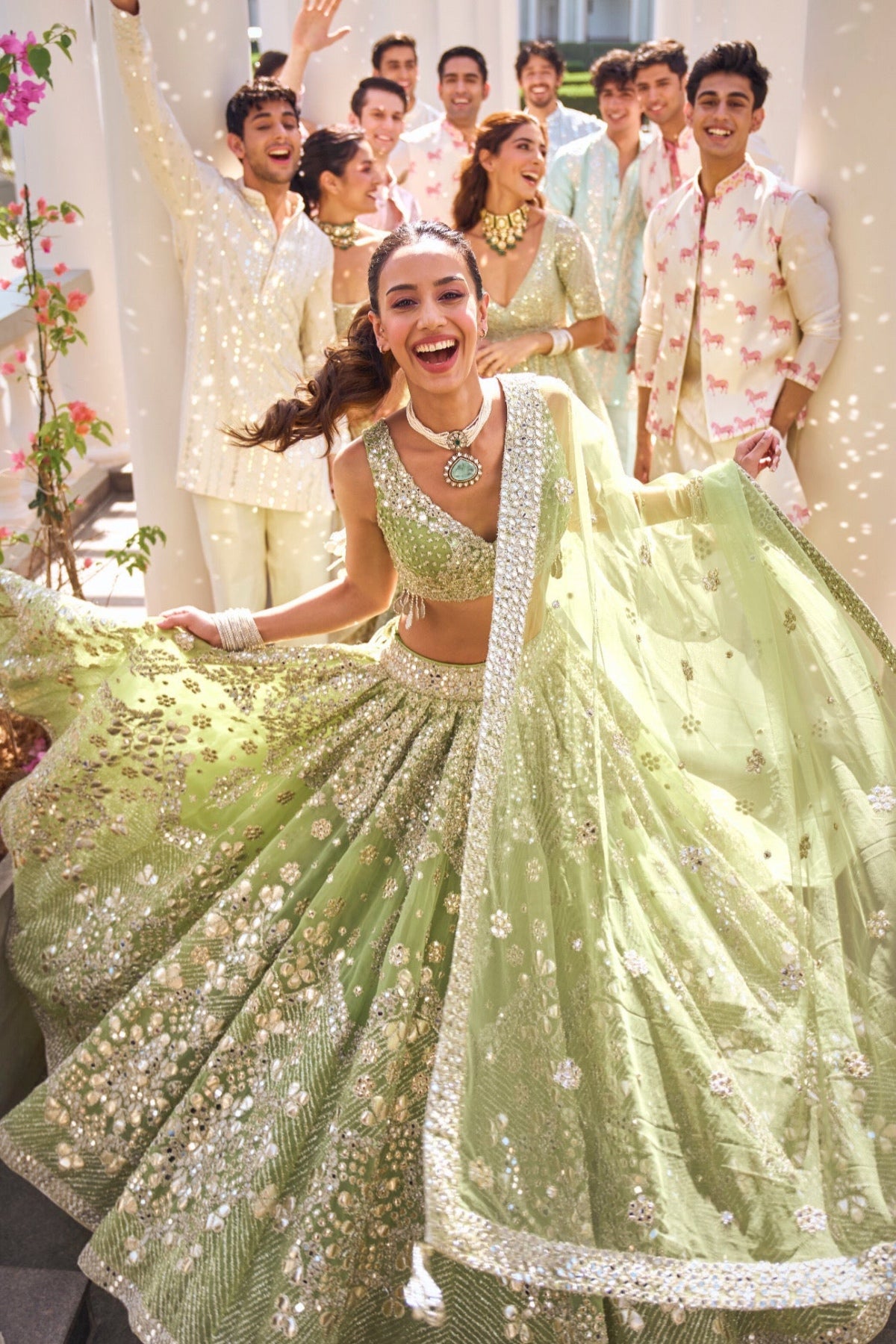 NEON GREEN LEHENGA