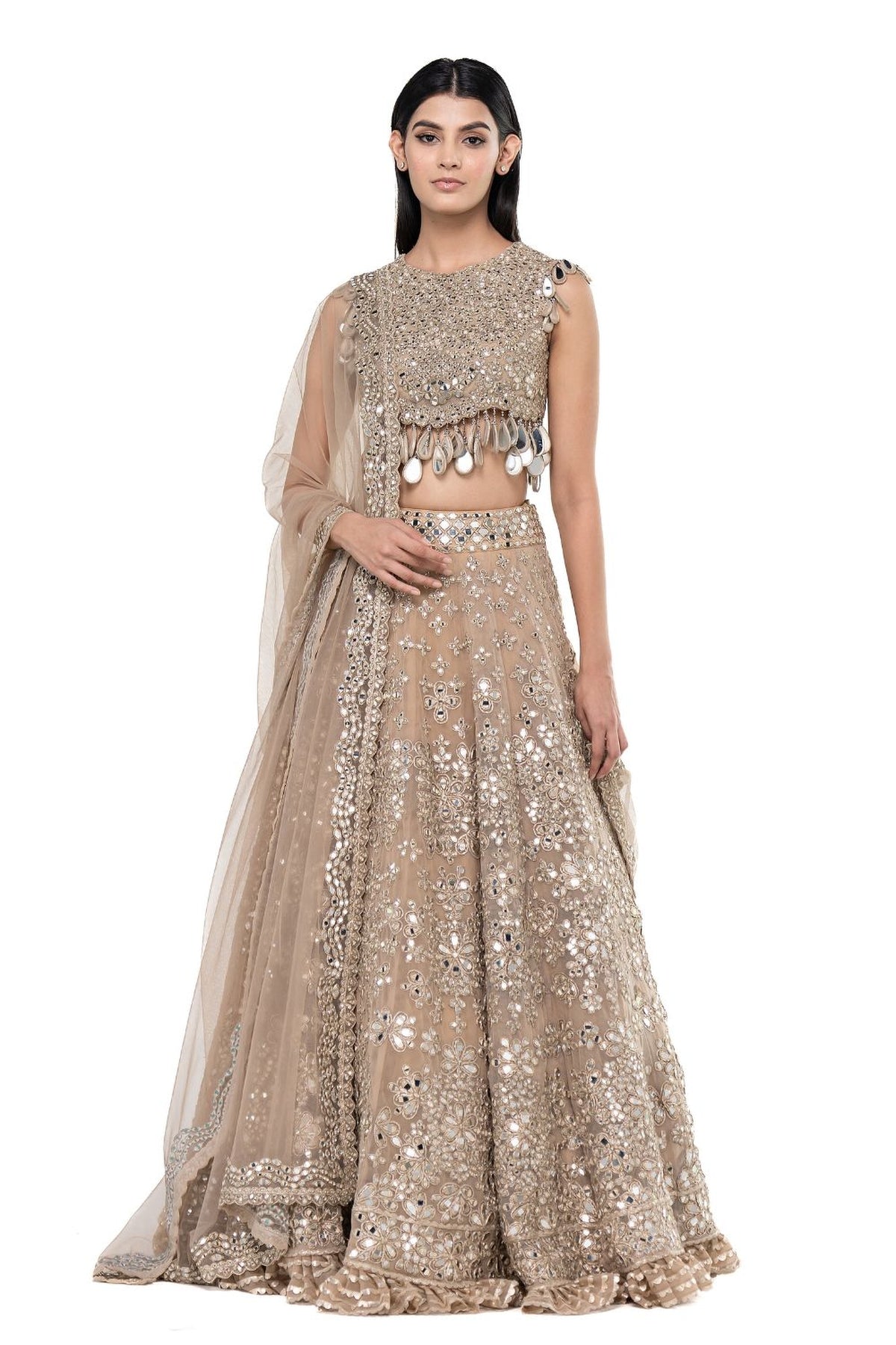 Moon Grey embellished lehenga set
