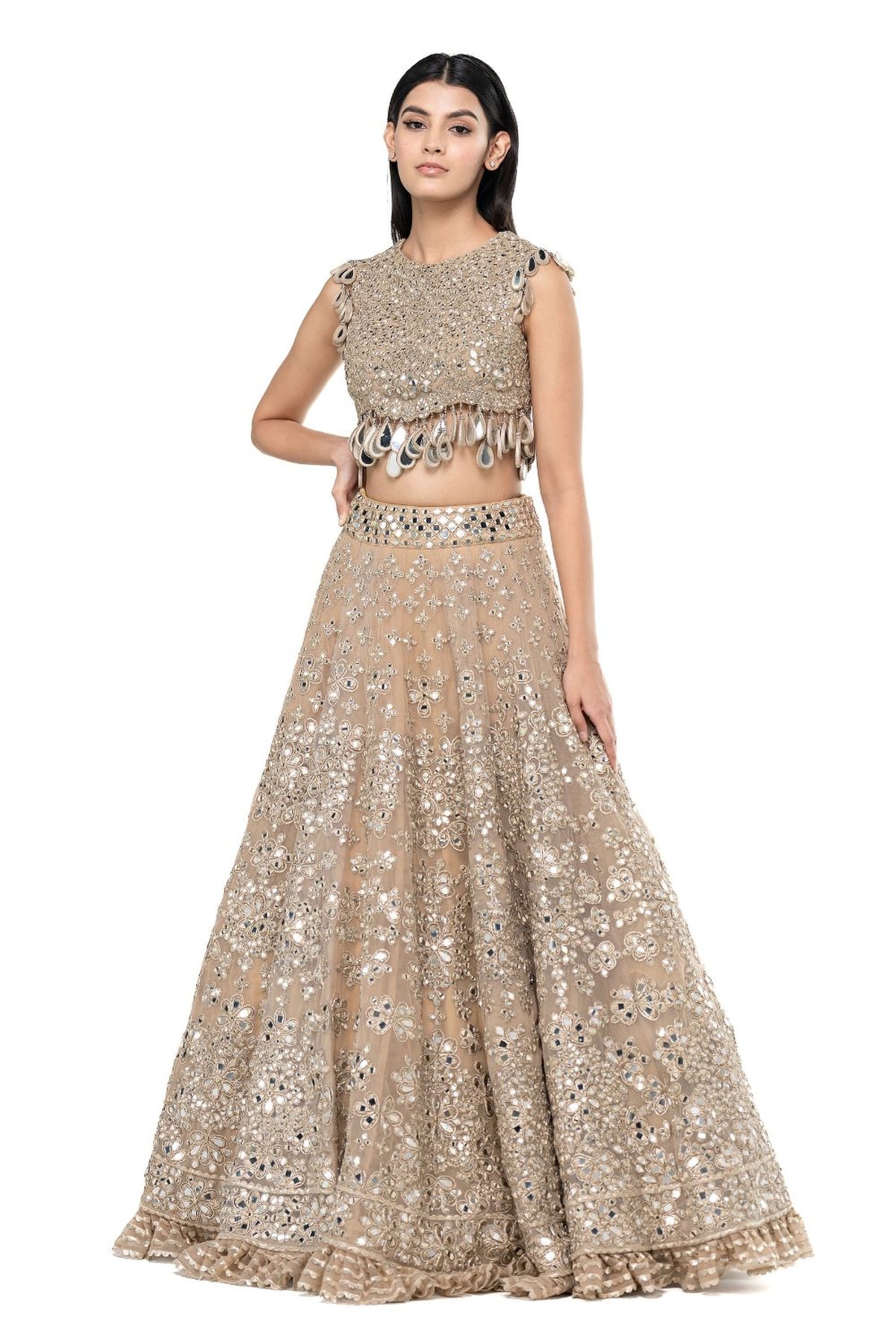 Moon Grey embellished lehenga set