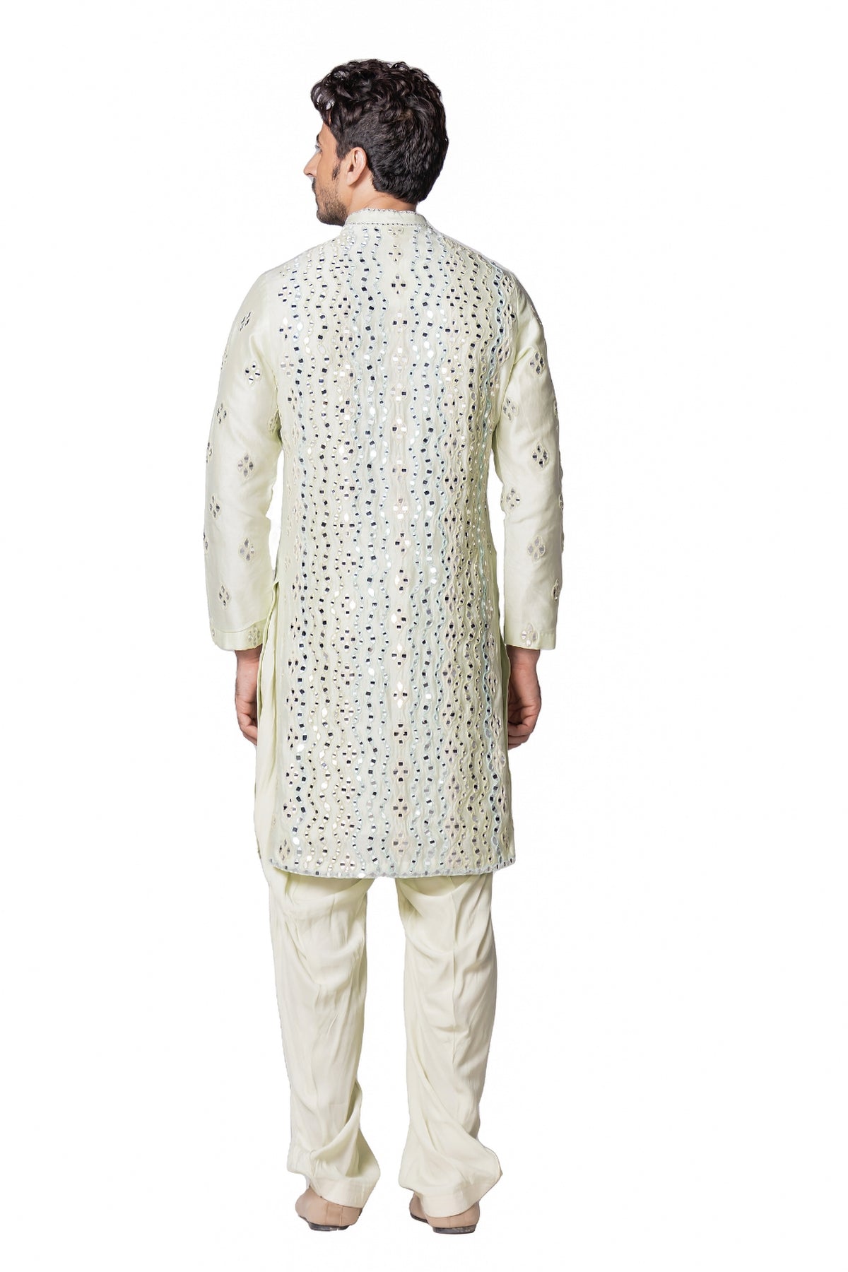 Mint green with pastel shades kurta