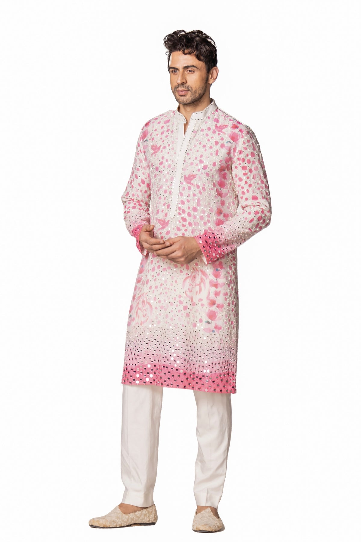 Printed pink kurta