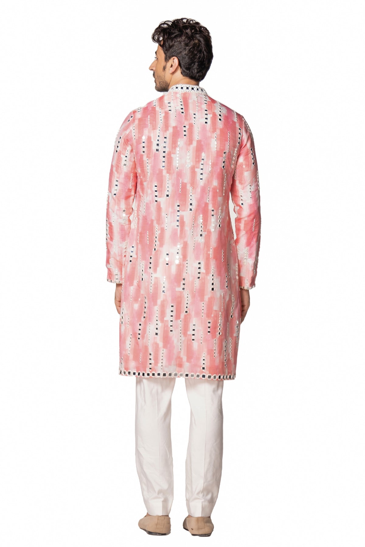 Printed pink multicolor kurta