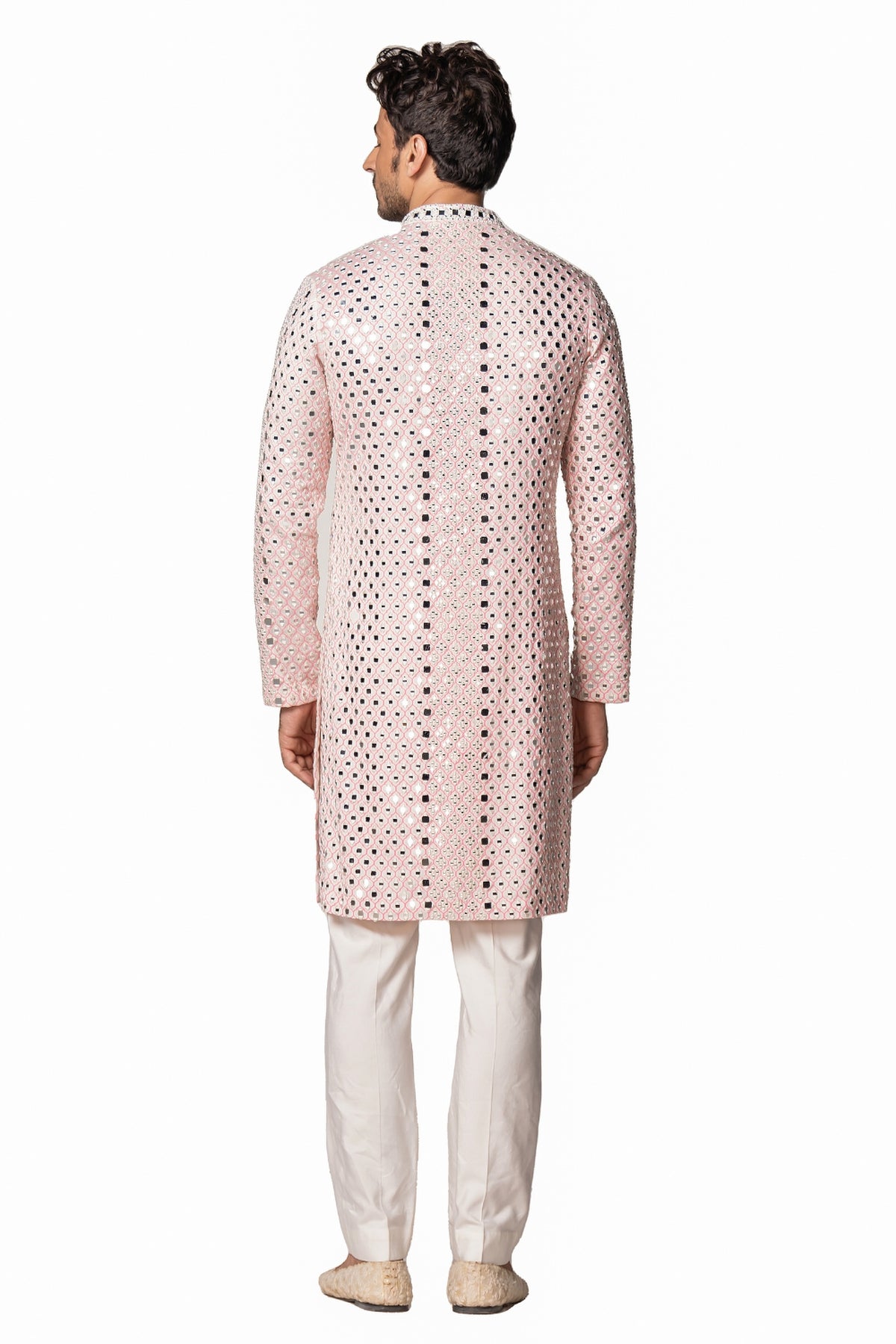 Ivory & pink kurta