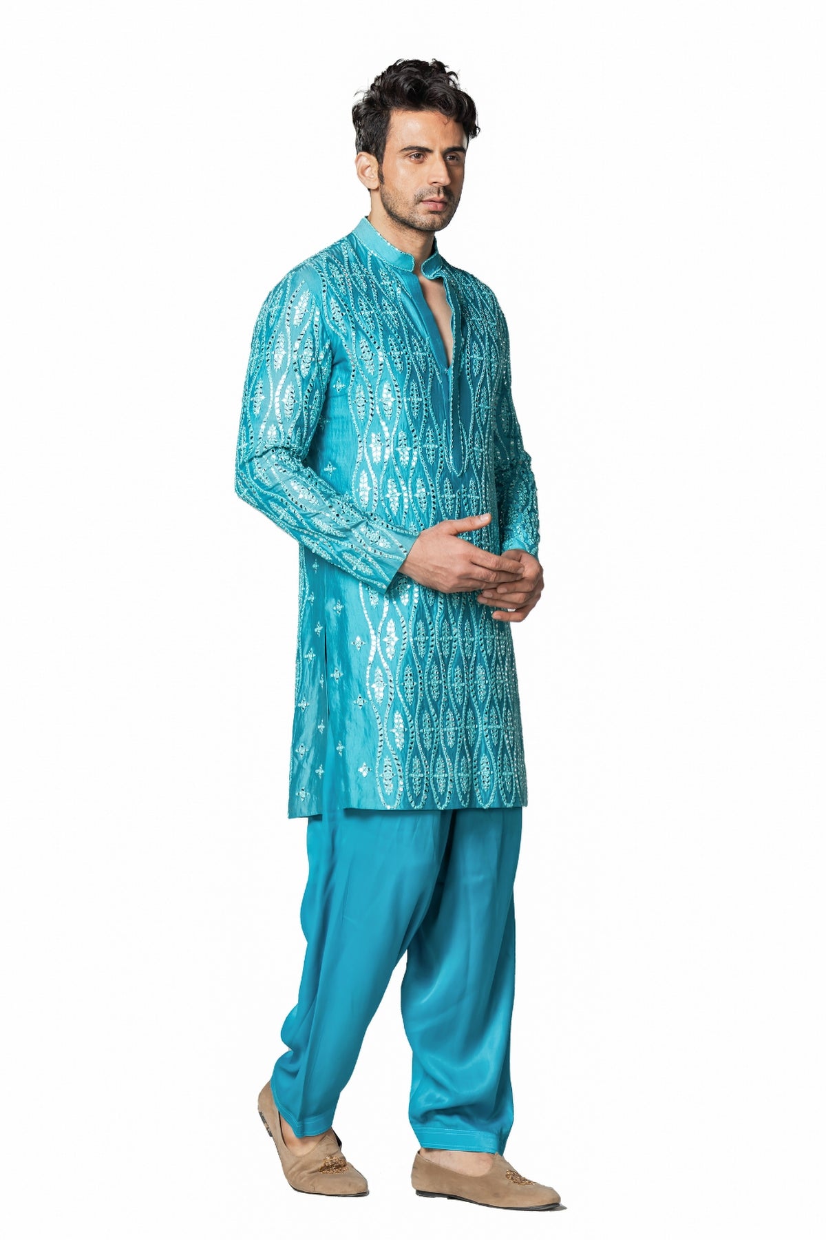 Turquoise blue kurta