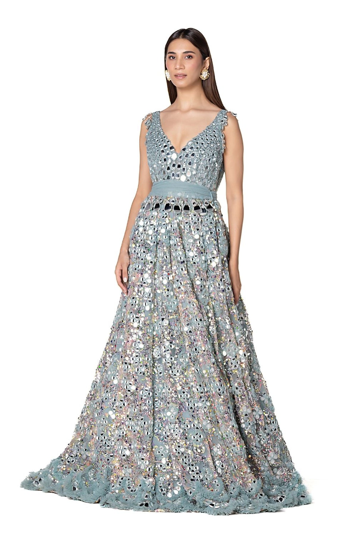 Hand Embroidered Embellished Anarkali