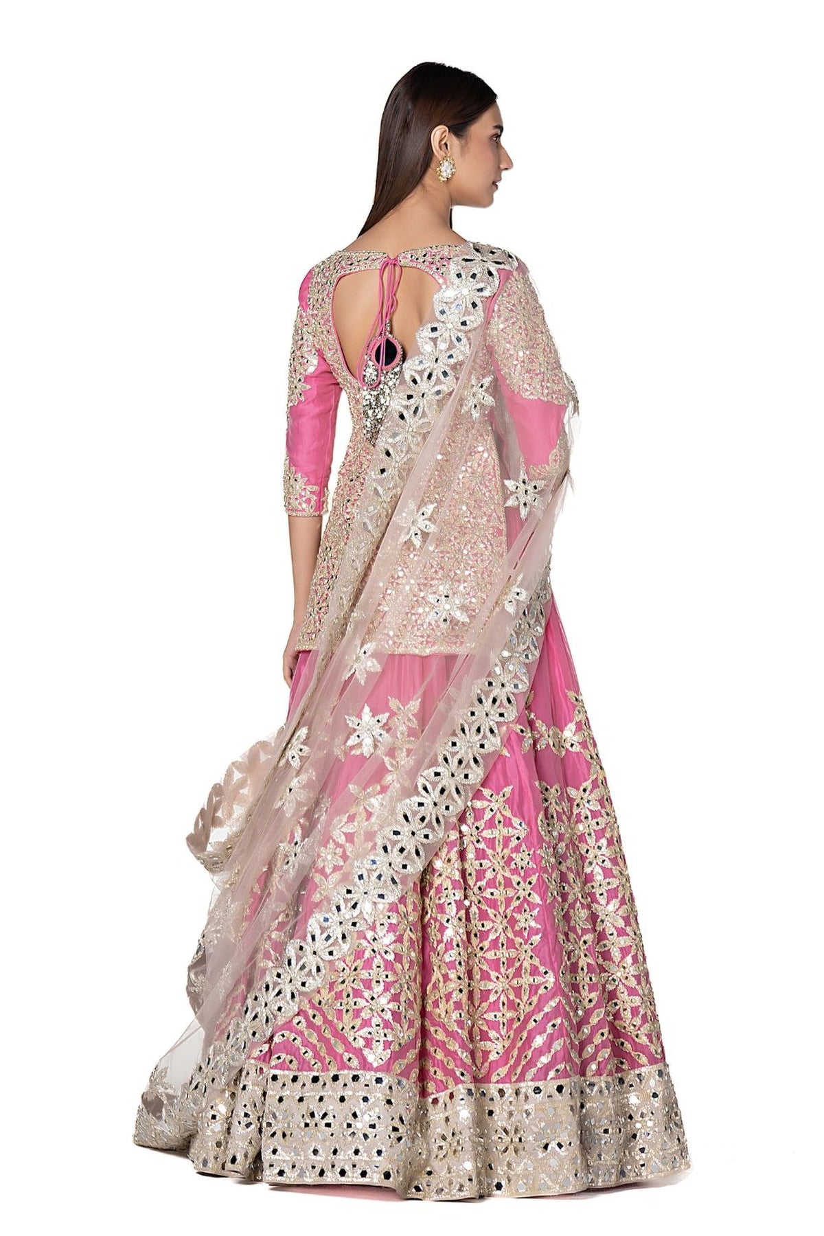 Monotone Gotta Embellished Lehenga With Neutral Shade Duppata