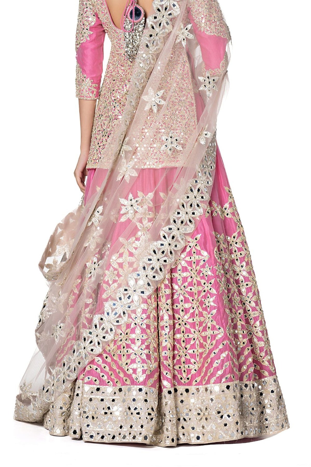 Monotone Gotta Embellished Lehenga With Neutral Shade Duppata
