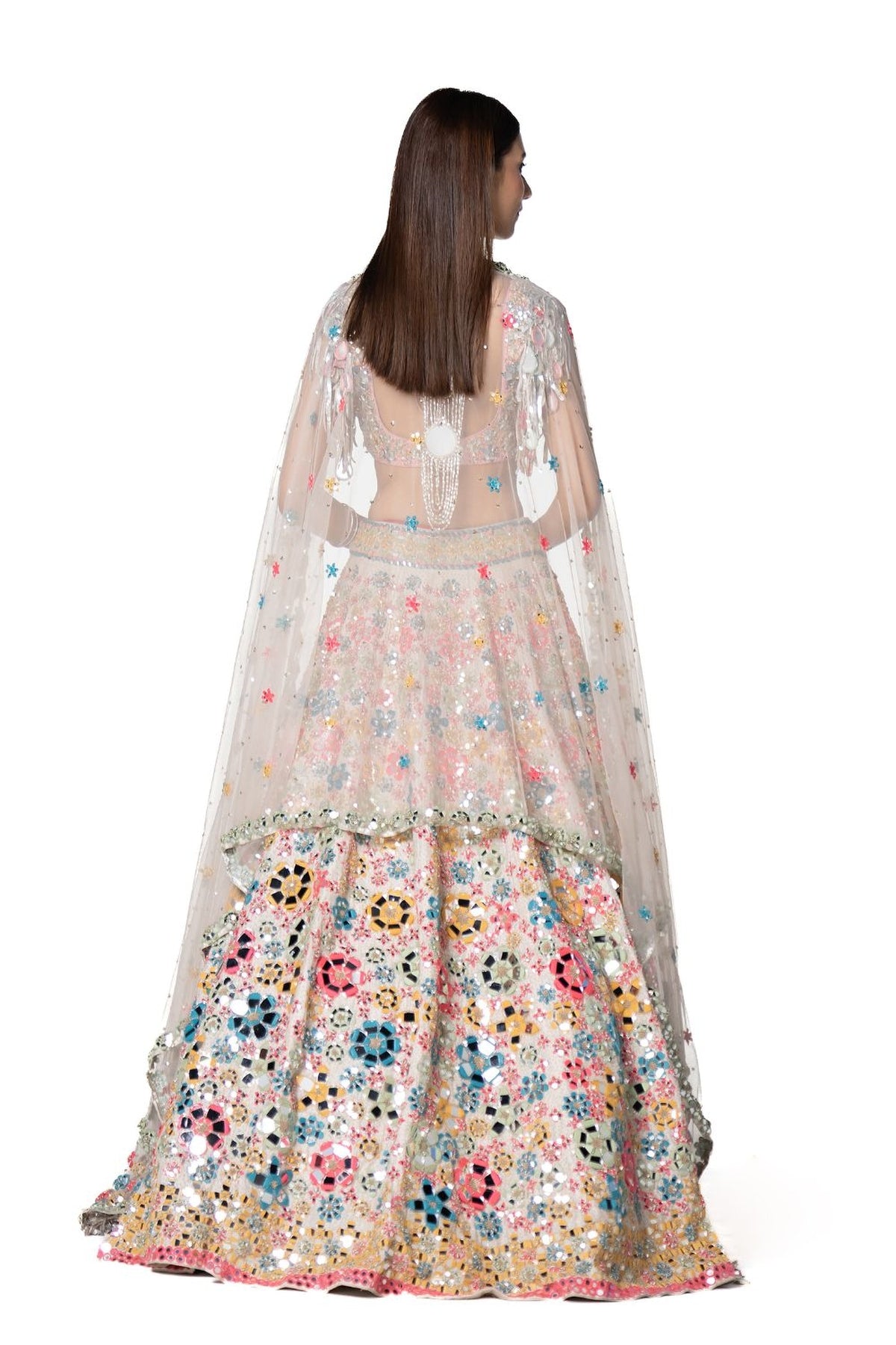Multicoloured Floral Pattern Lehenga