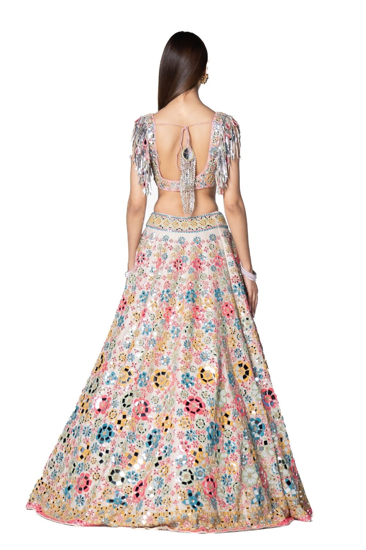 Multicoloured Floral Pattern Lehenga