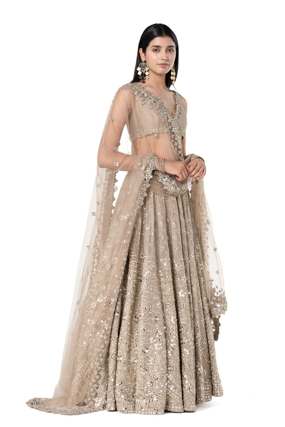 Moon Grey embellished lehenga set