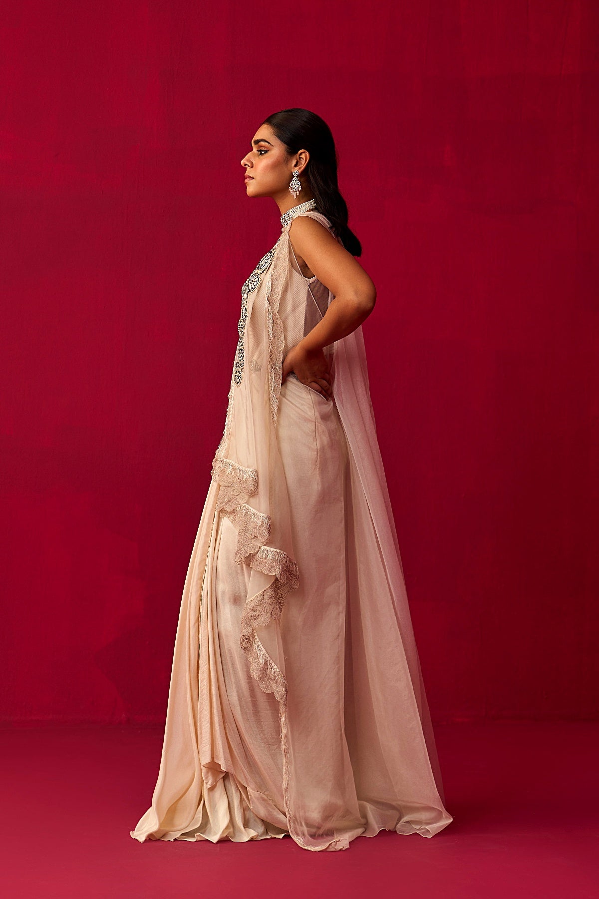 Ivory Mandala Cape and Dress set