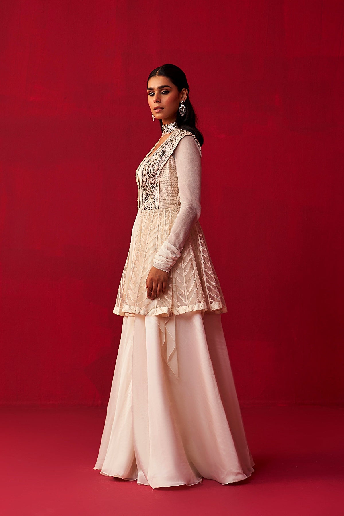 Ivory Mandala Cape and Dress set