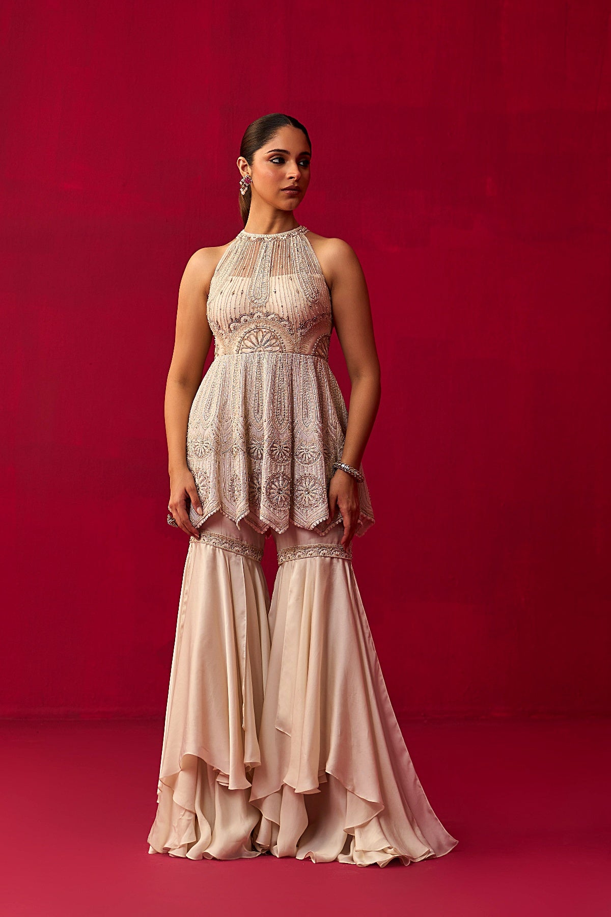 Ivory Mandala Top Sharara Set