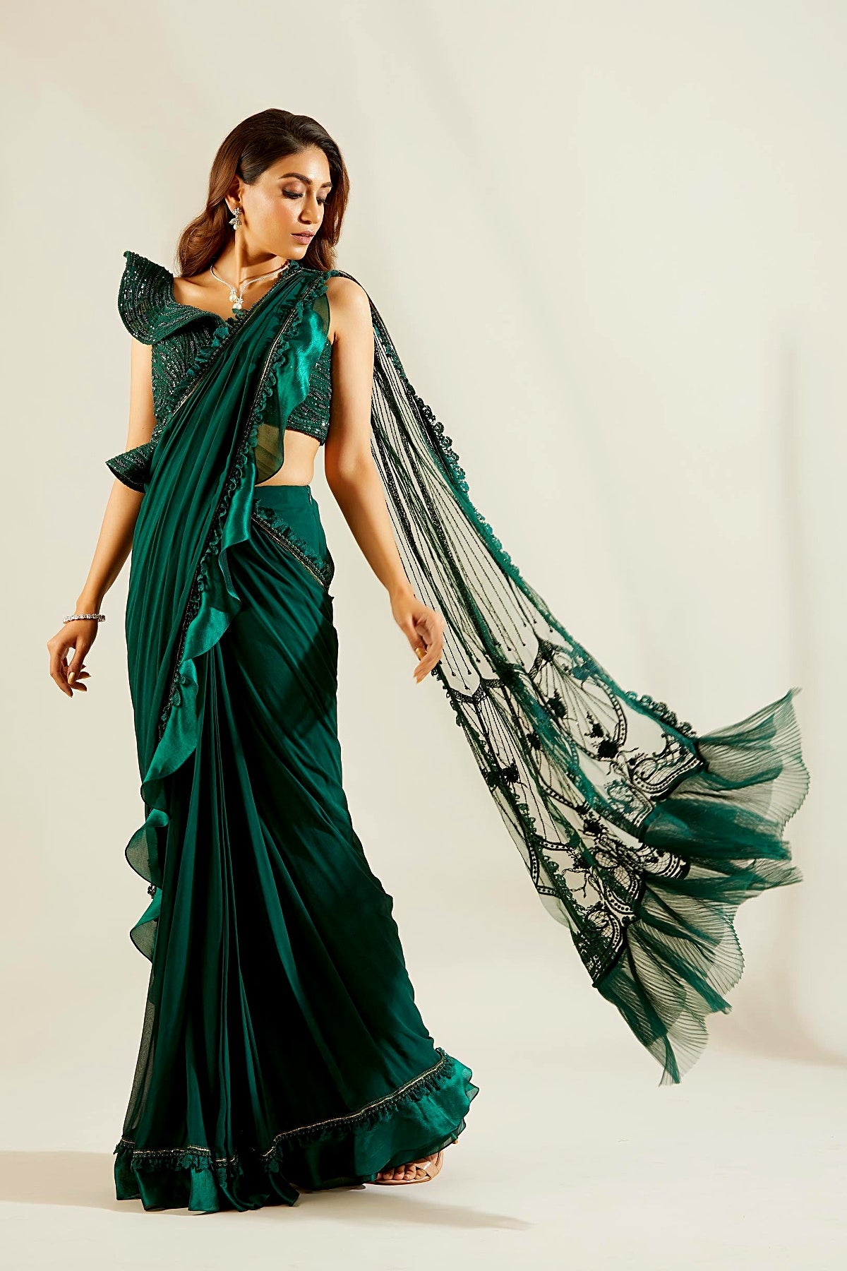 Emerald Green Saree