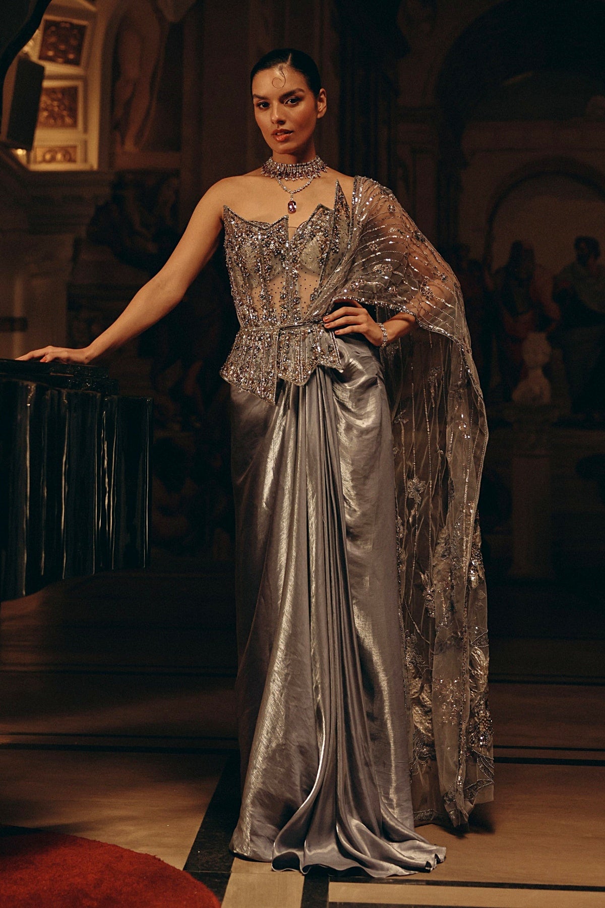 Moonlit Drape saree