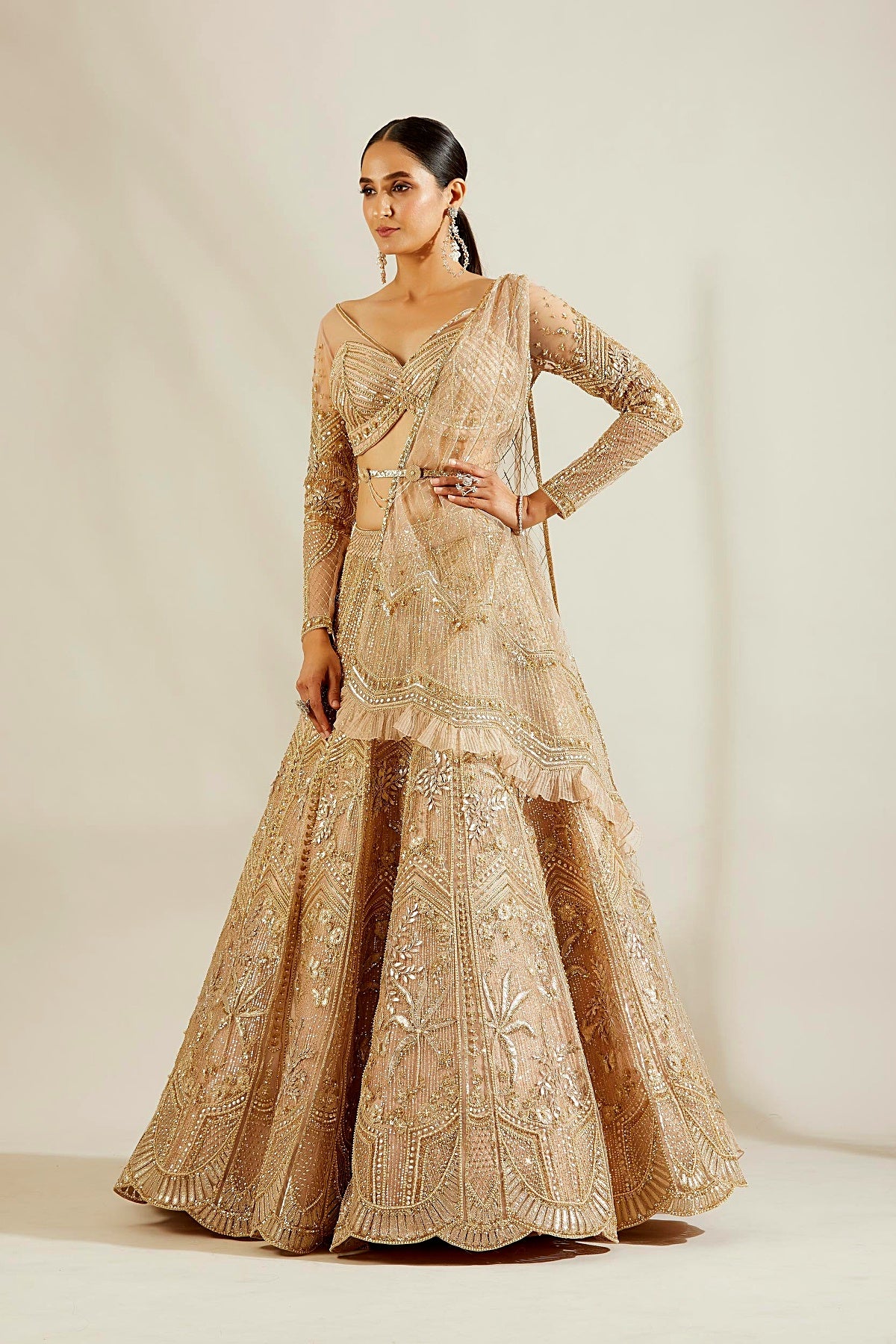 Tuscany Gold Tree Lehenga