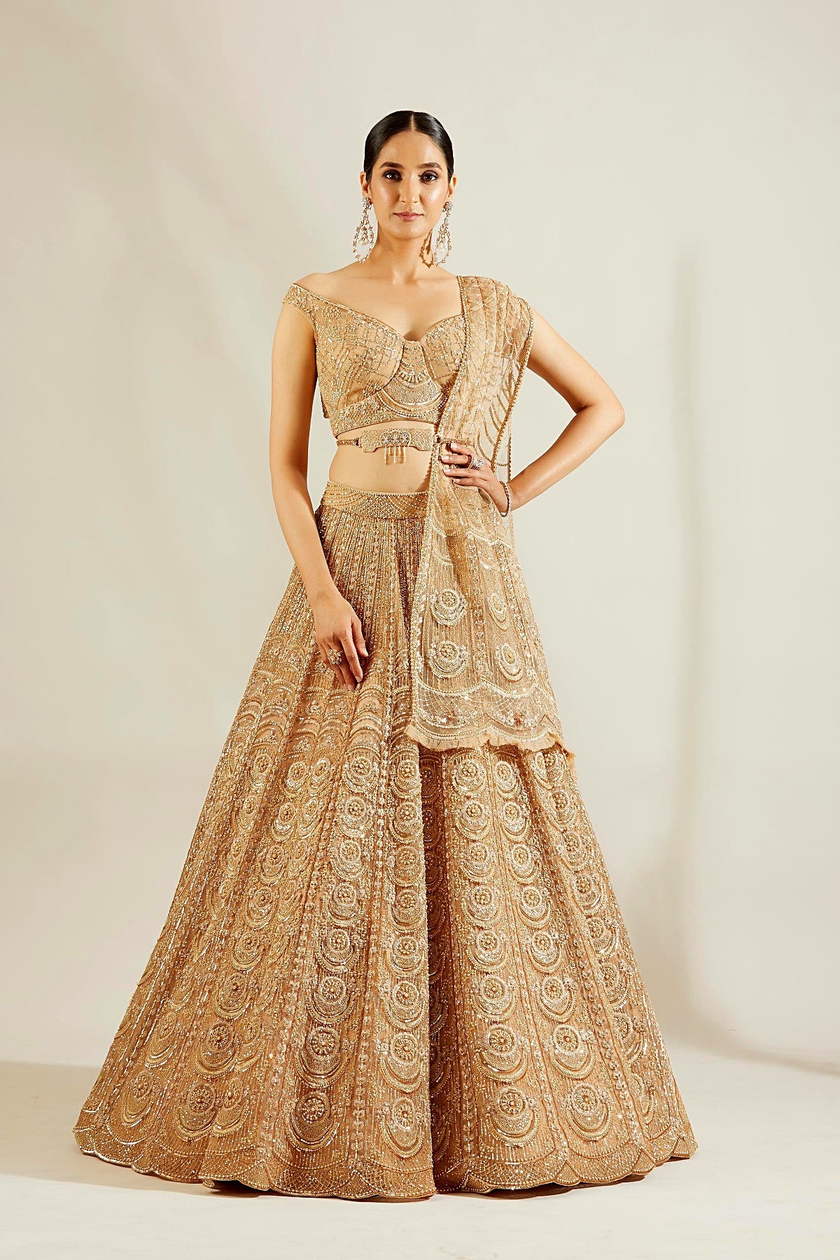 Tuscany gold mandala lehenga